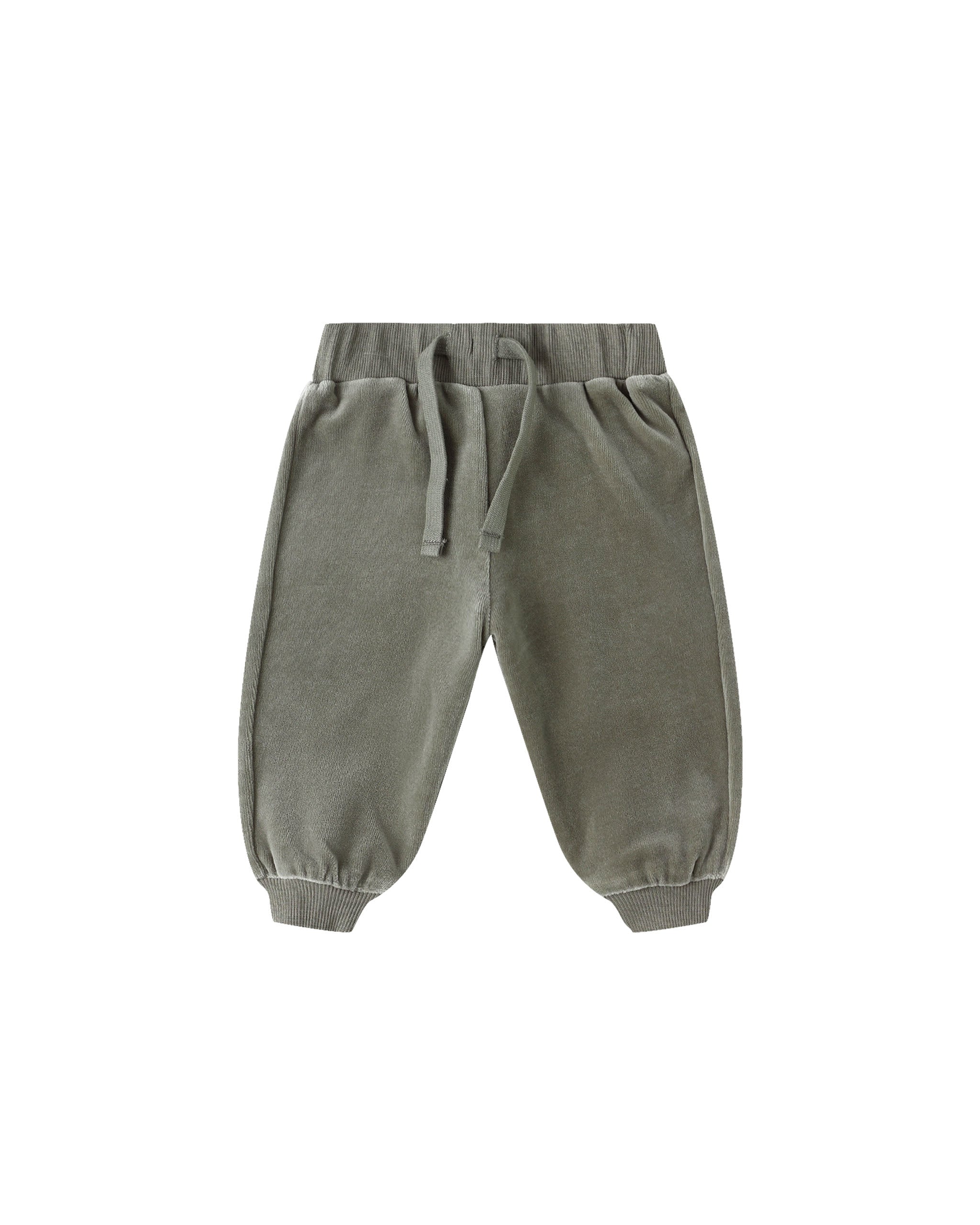 Quincy Mae Velour Relaxed Sweatpant - Forest