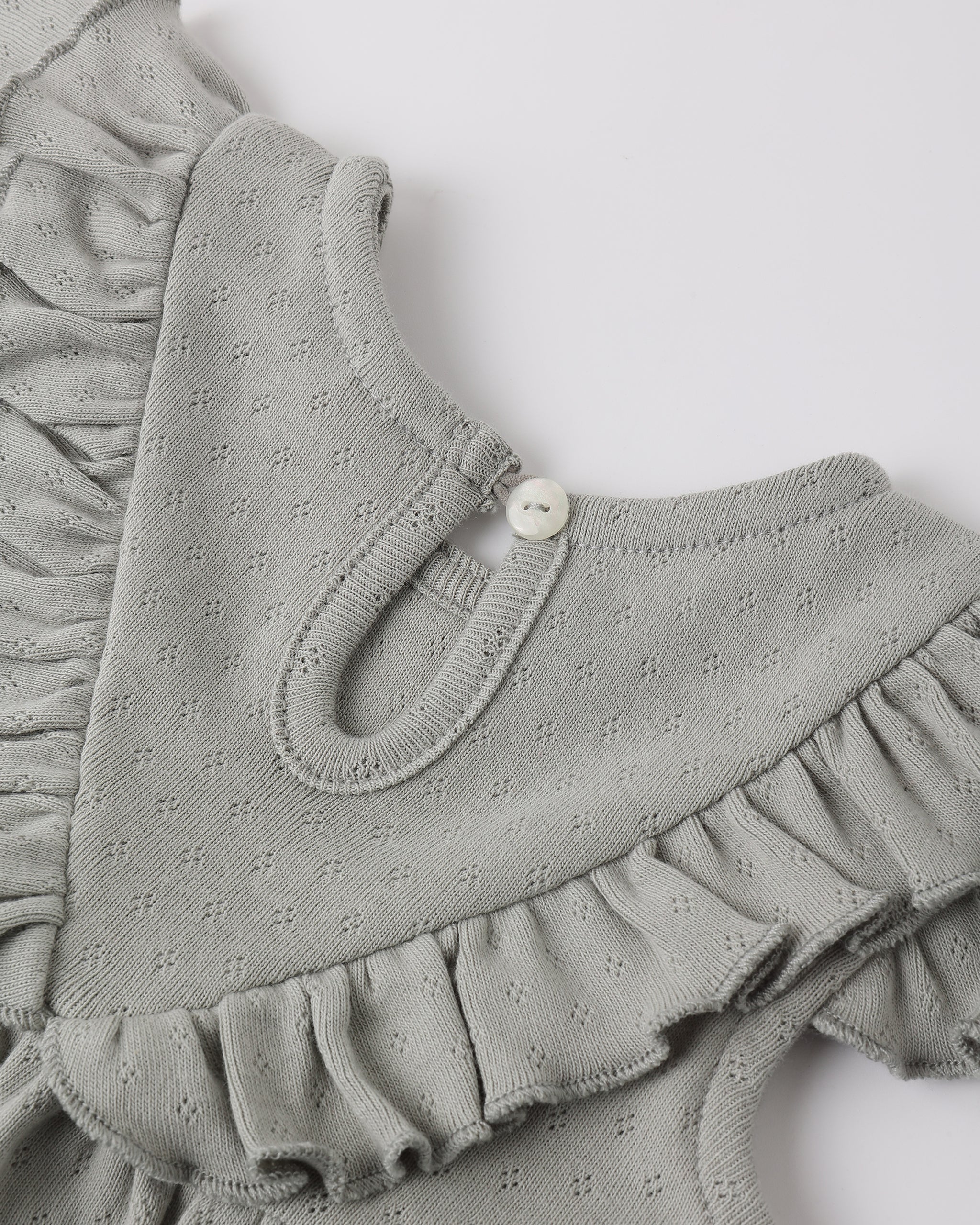 Quincy Mae Sleeveless Ruffle V Dress - Sage