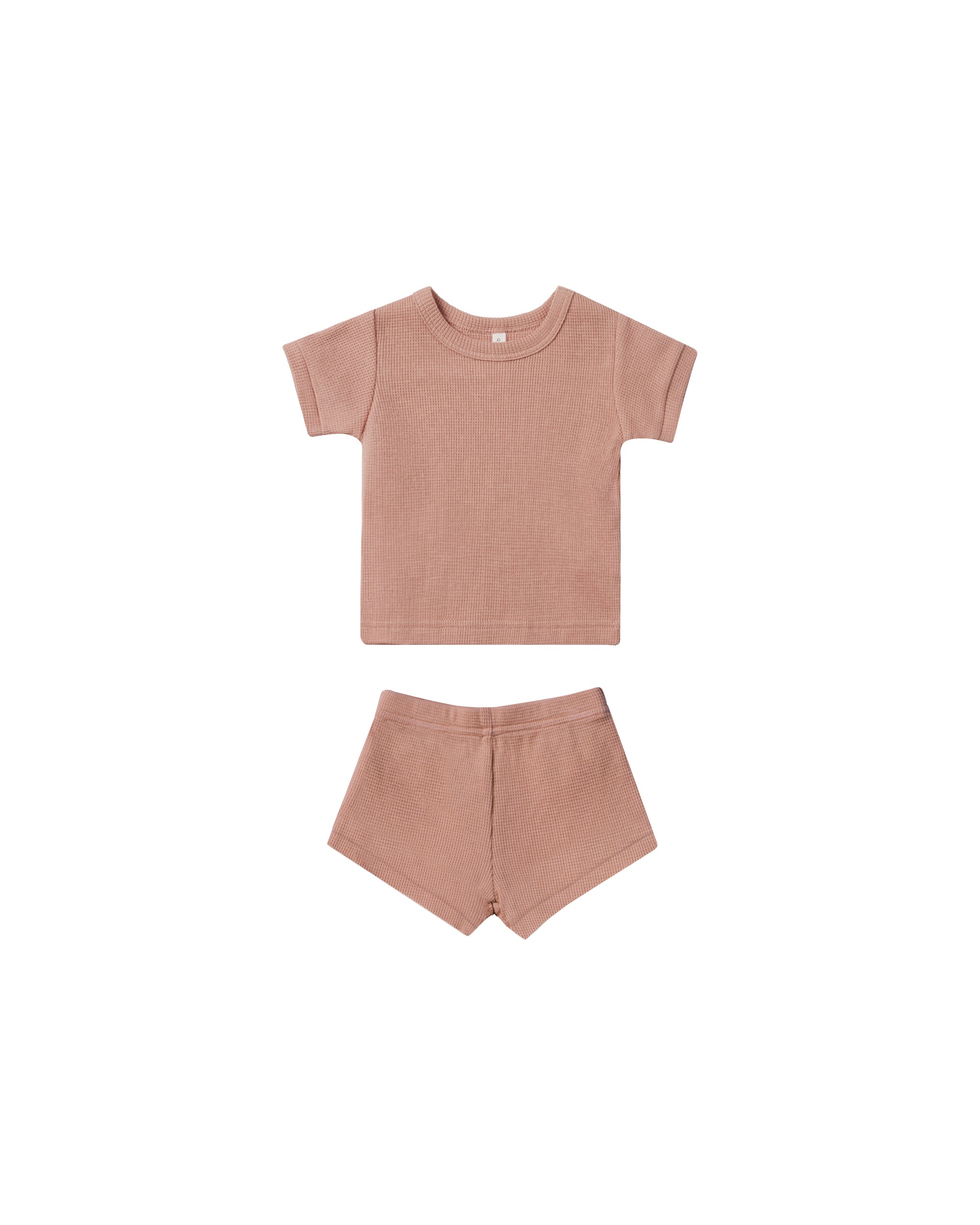 Quincy Mae Waffle Shortie Set - Rose