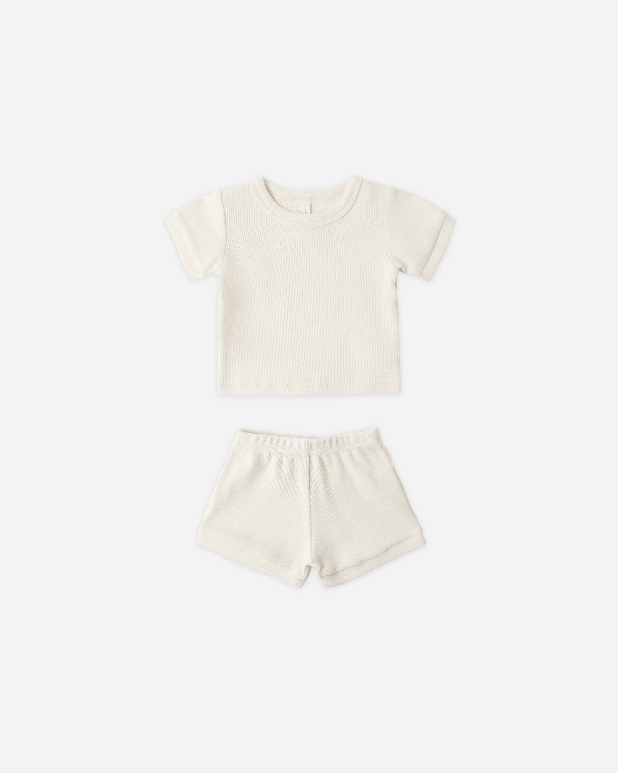 Quincy Mae Waffle Shortie Set - Natural