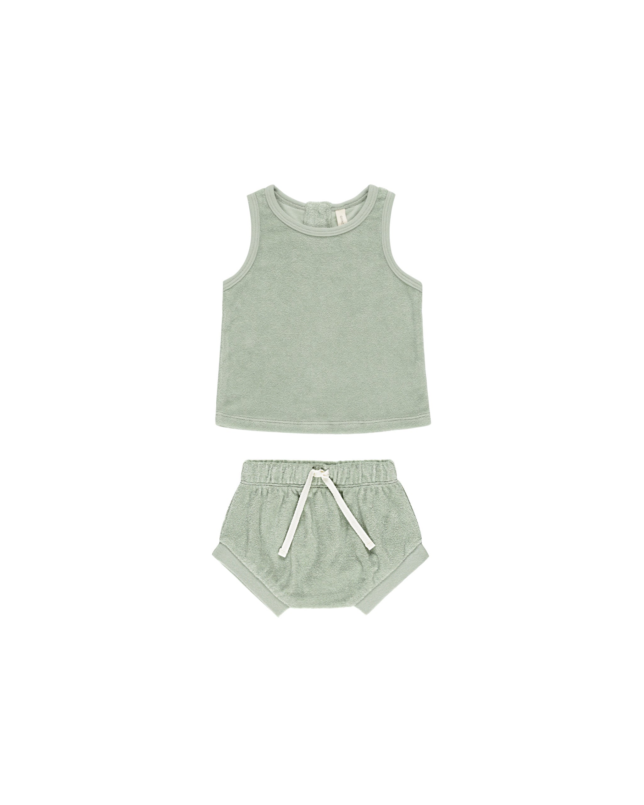 Quincy Mae Terry Tank + Short Set - Sage