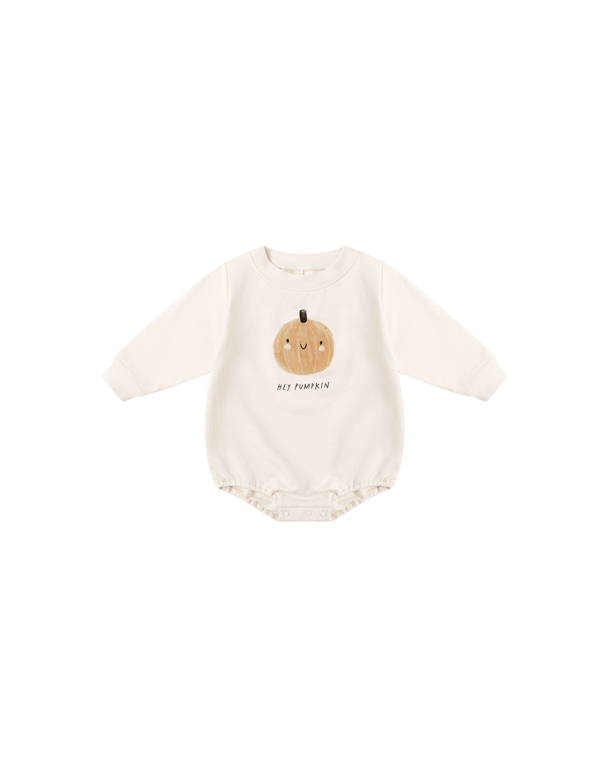 Quincy Mae Crewneck Bubble Romper - Pumpkin