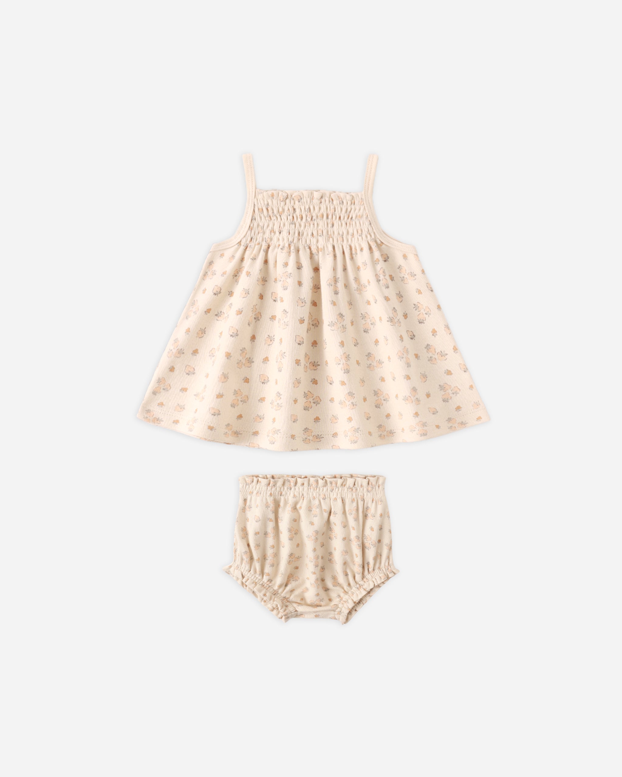 Quincy Mae Smocked Tank + Bloomer Set - Strawberries