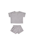 Quincy Mae Terry Tee + Shorts Set - Periwinkle