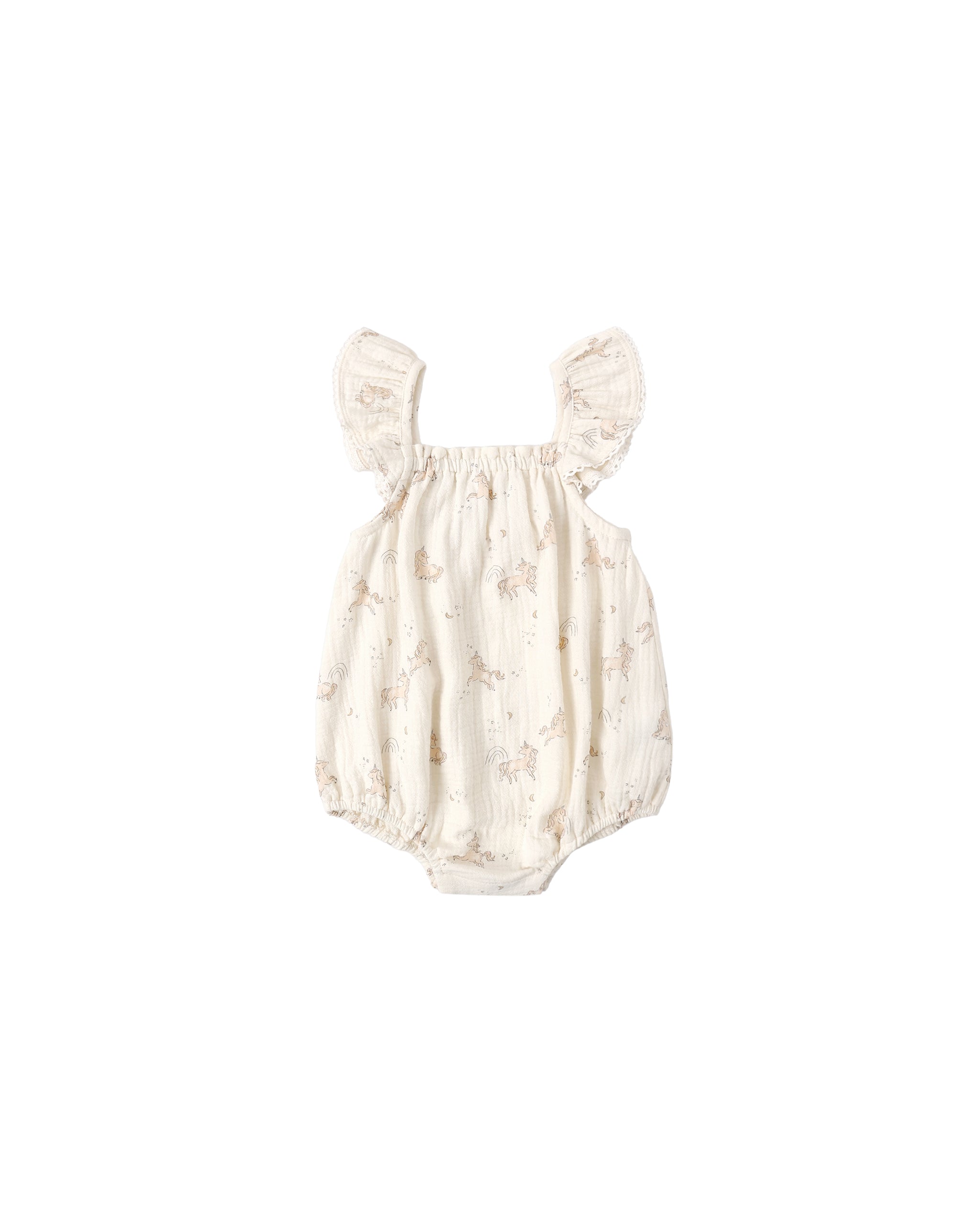 Quincy Mae Bonnie Romper - Unicorns
