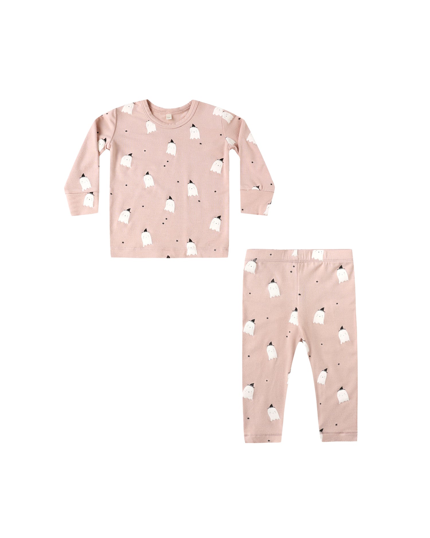 Quincy Mae Bamboo Pajama Set - Pink Ghosts