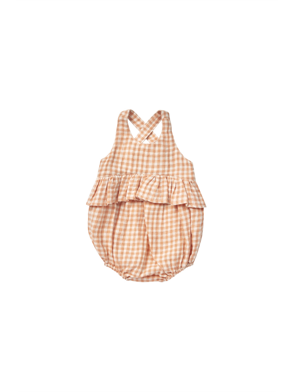 Quincy Mae Penny Romper - Melon Gingham