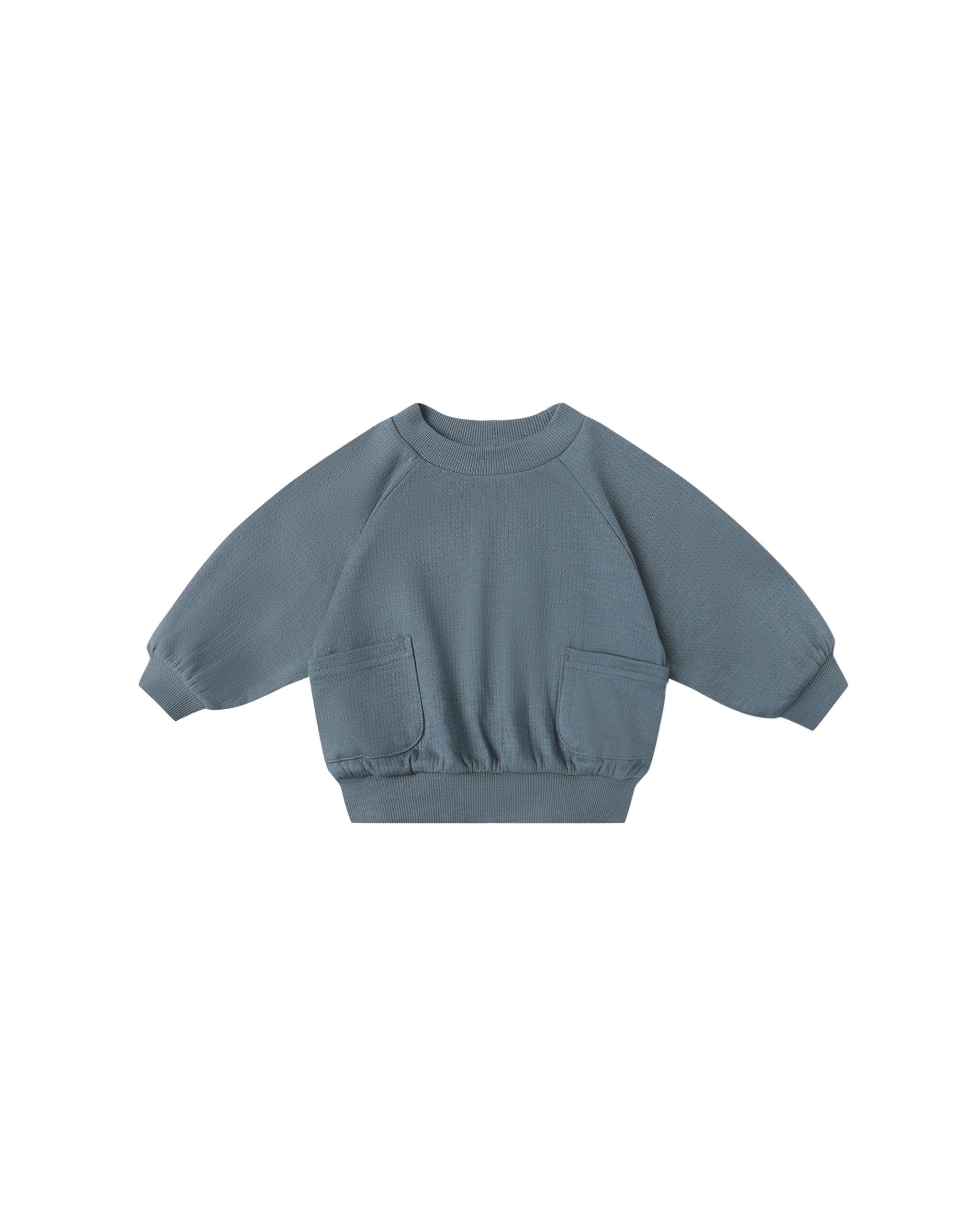 Quincy Mae Pocket Sweatshirt - Ocean