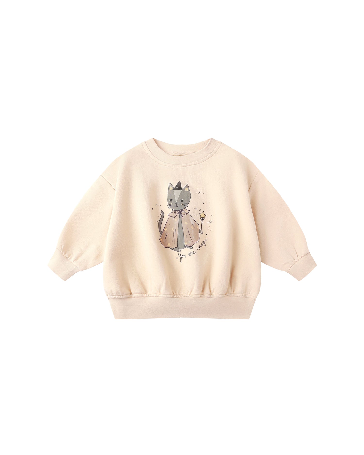 Quincy Mae Relaxed Fleece Sweatshirt - Magic Cat