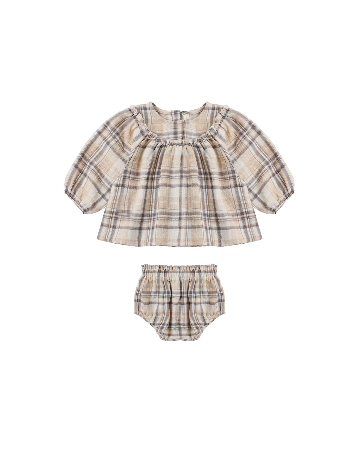 Quincy Mae Mia Top + Bloomer Set - Fall Plaid