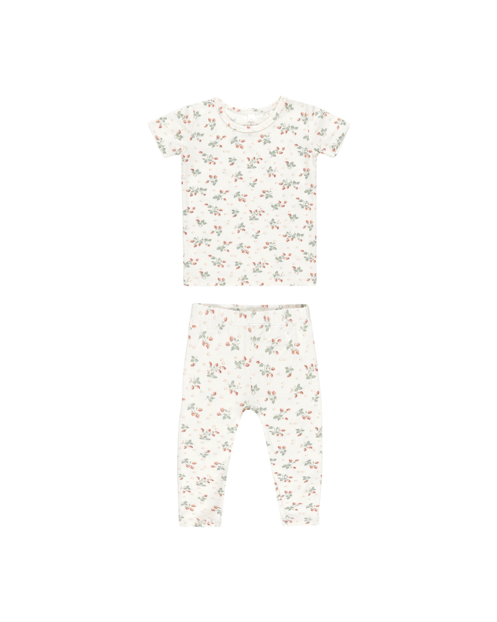 Quincy Mae Bamboo Short Sleeve Pajama Set  - Strawberries