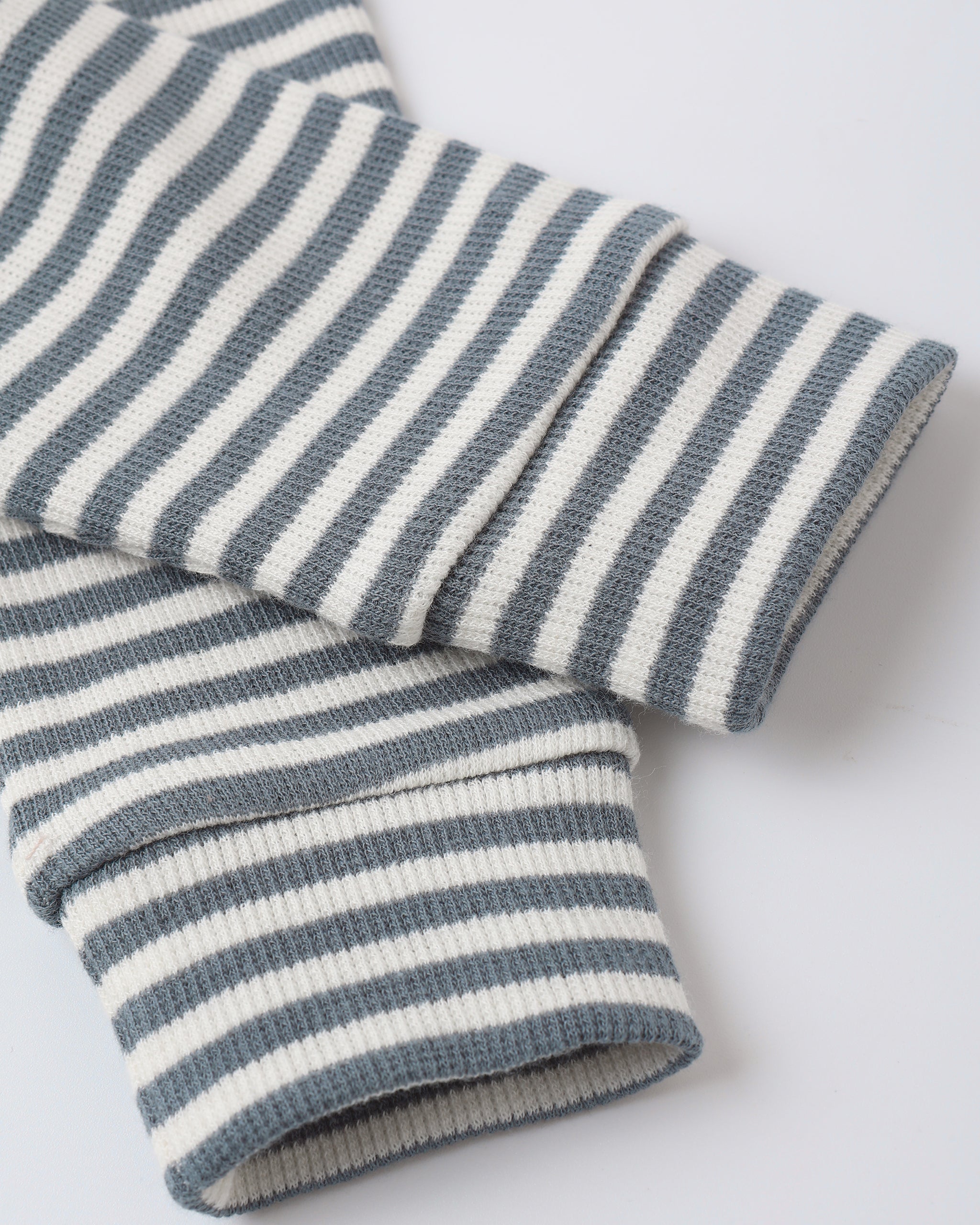 Quincy Mae Ribbed Short Sleeve Tee + Legging Set - Ocean Stripe