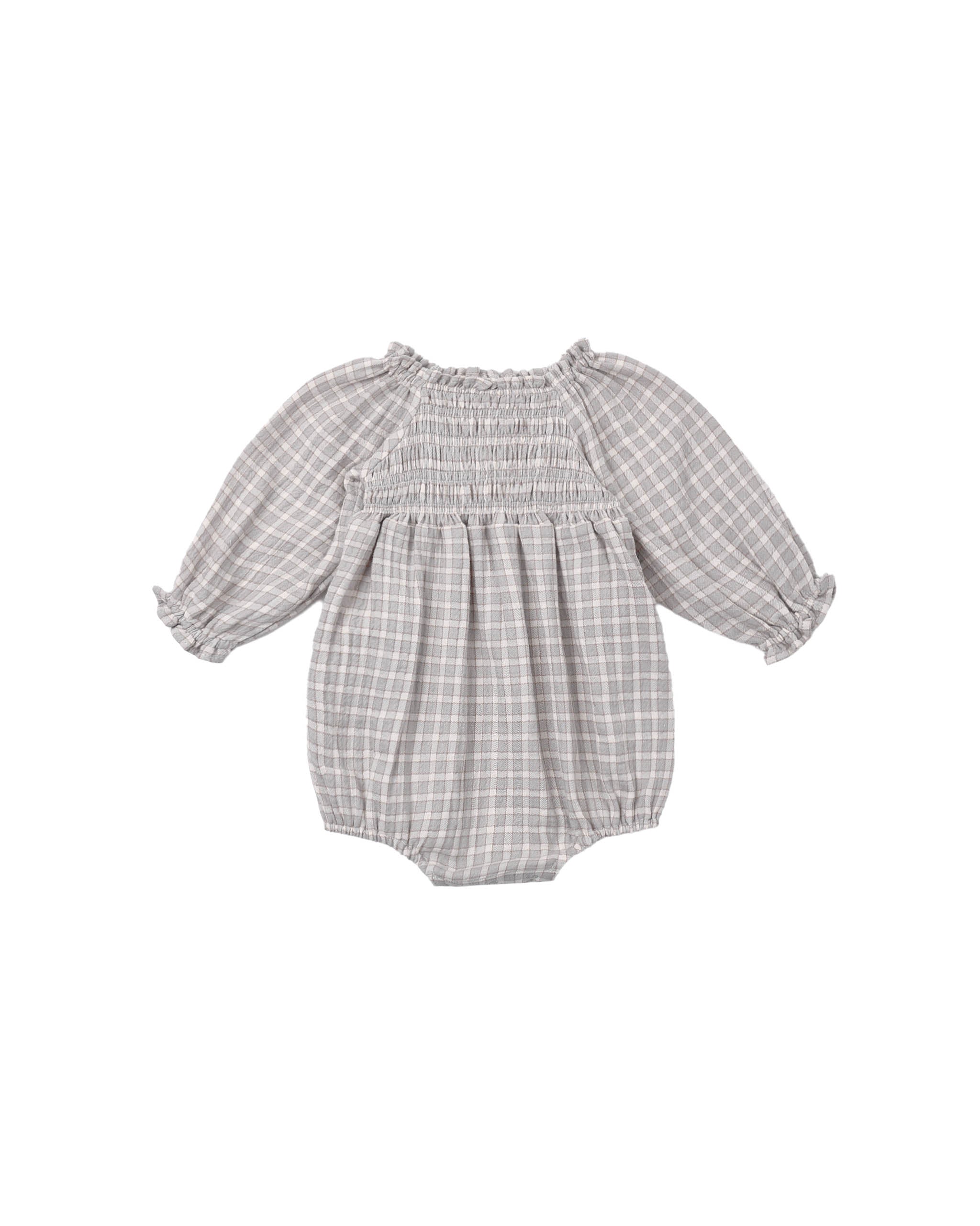 Quincy Mae Eden Romper - Blue Gingham