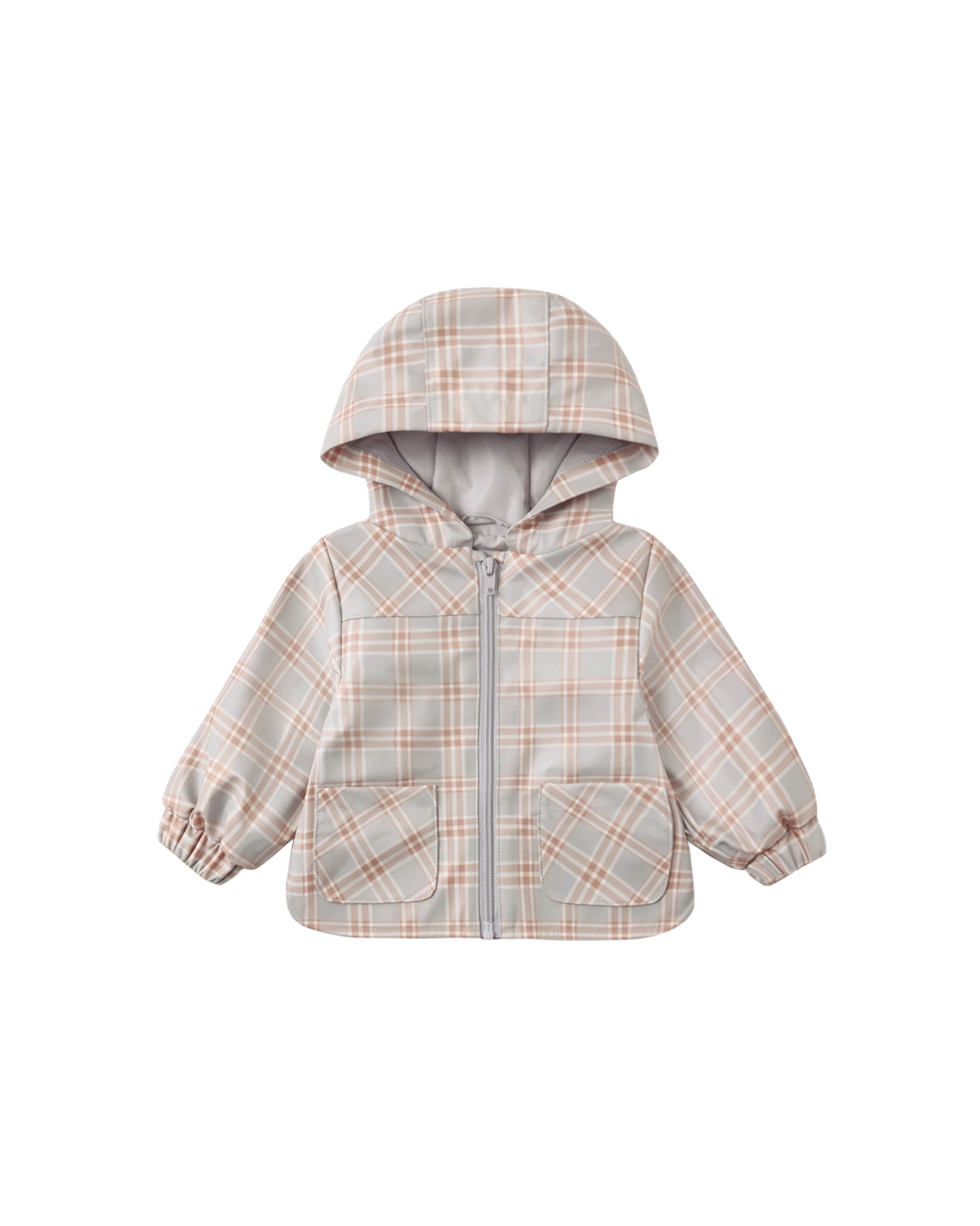 Quincy Mae Rain Coat - Blue Plaid