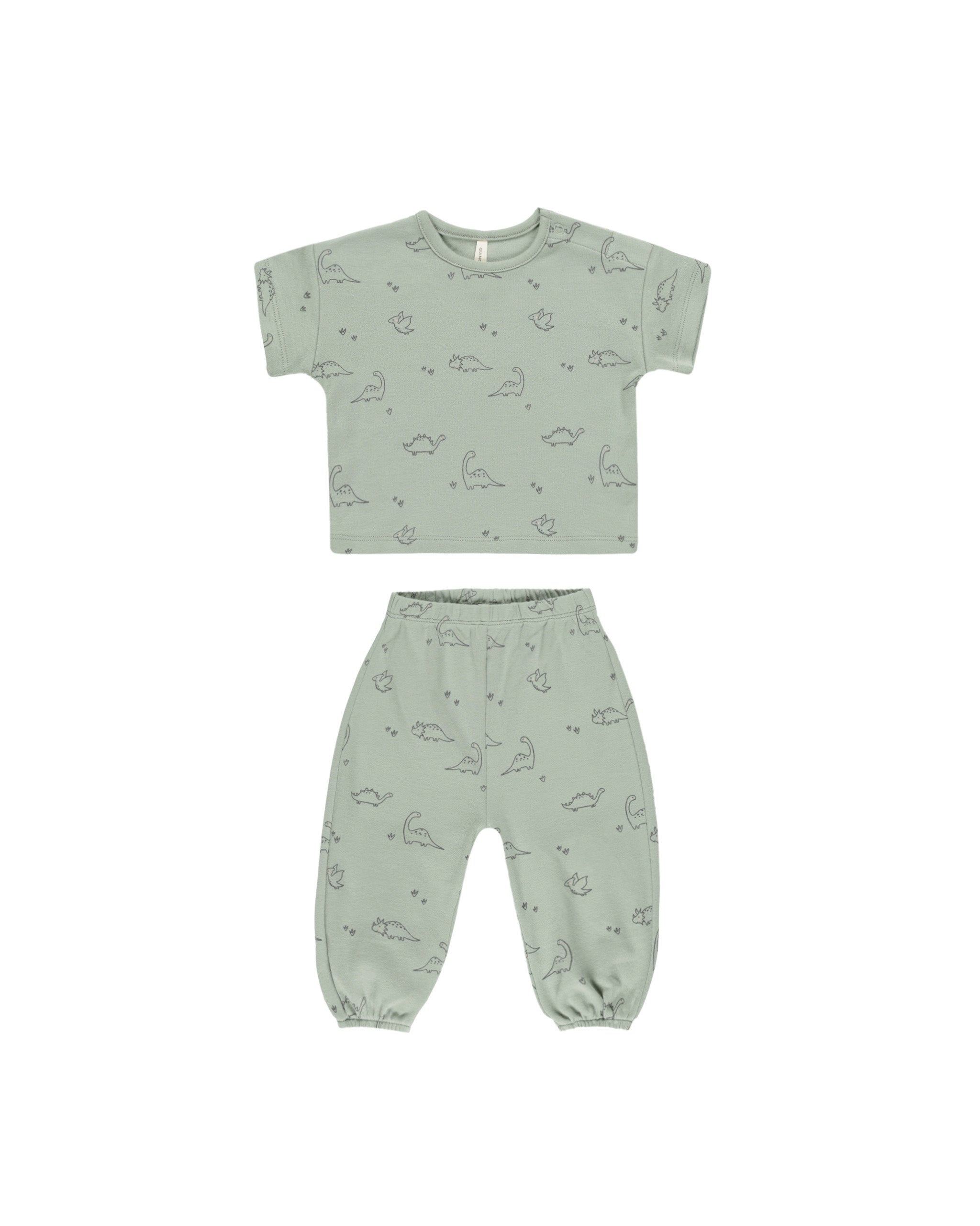 Quincy Mae Jersey Tee + Pant Set - Dino