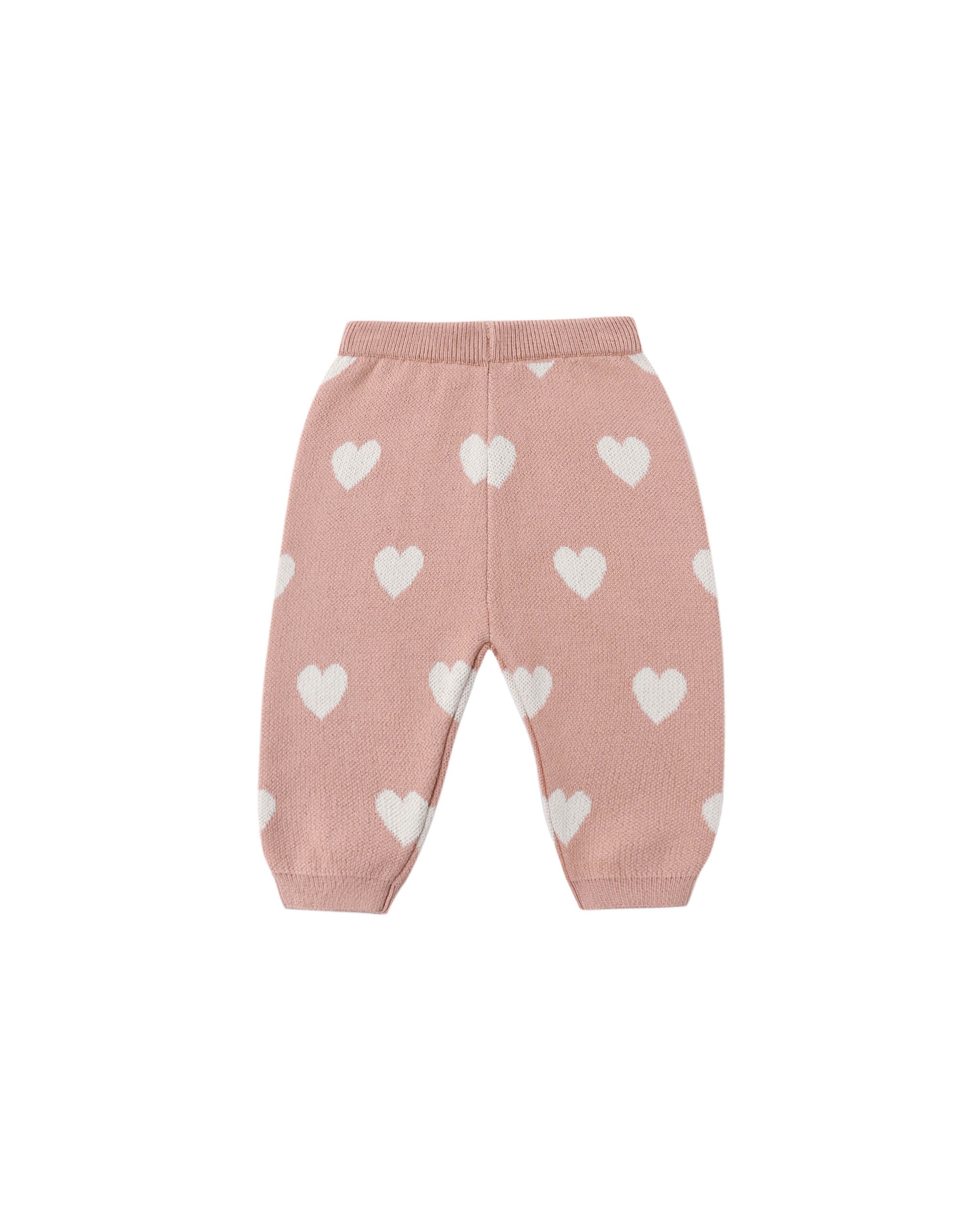 Quincy Mae Heart Knit Pants - Pink
