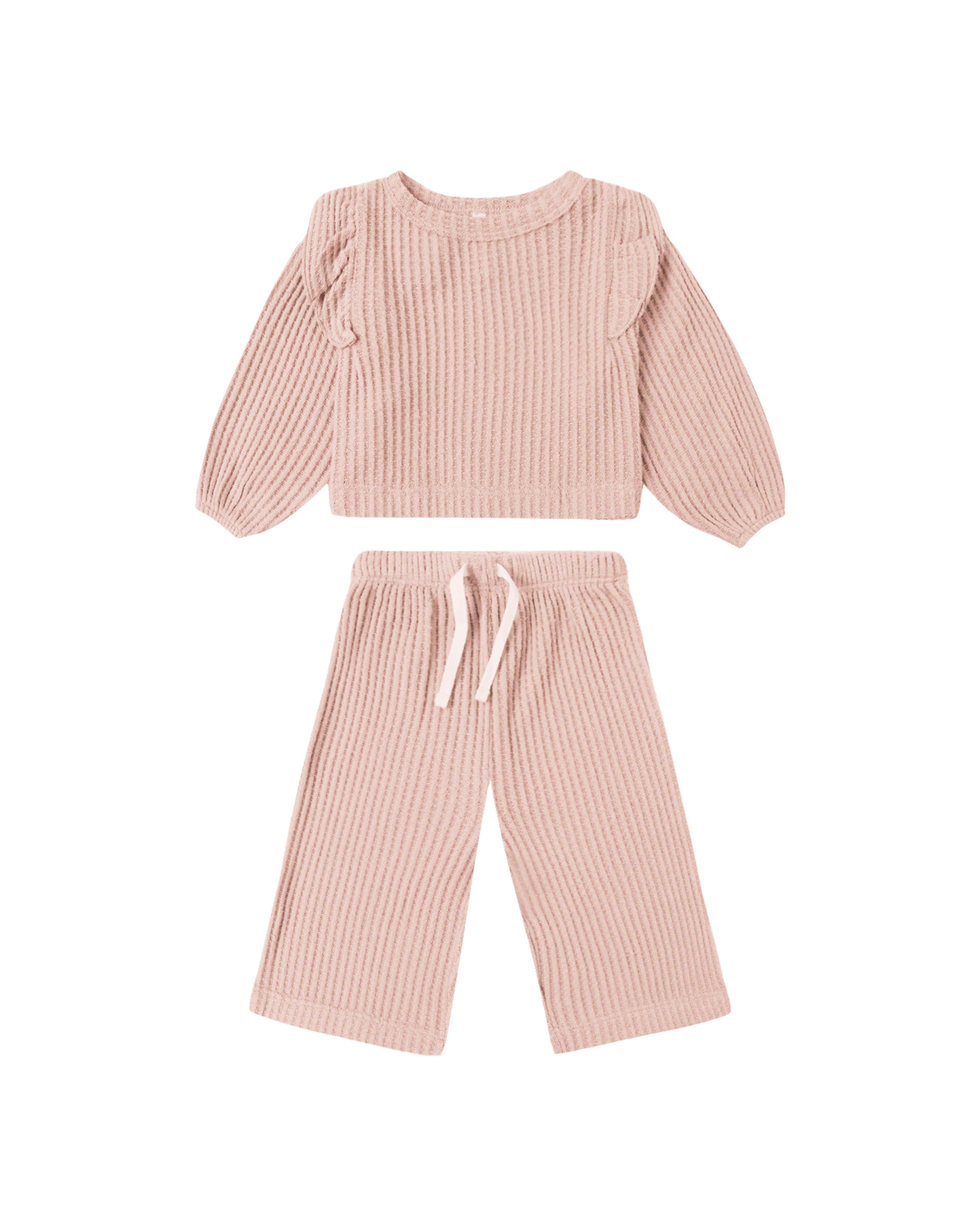 Quincy Mae Ruffle Cozy Set - Rose