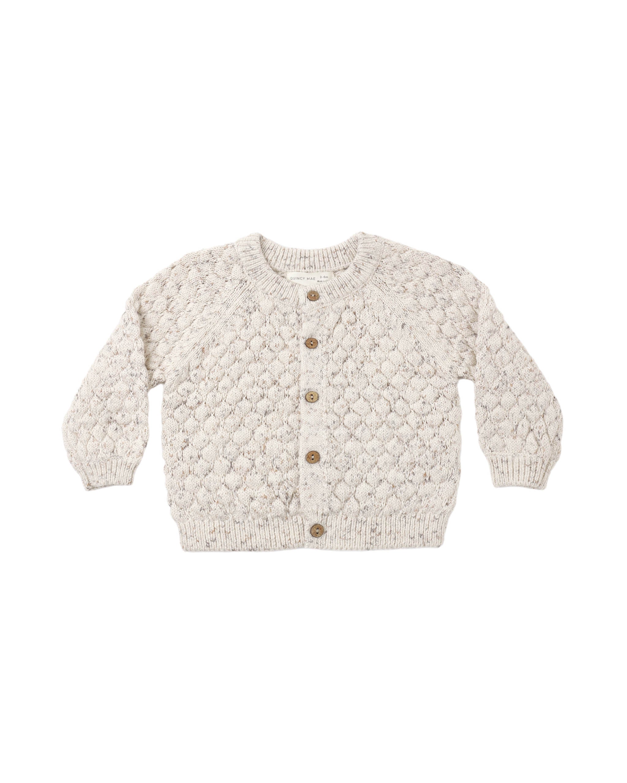 Quincy Mae Bubble Knit Cardigan - Natural Confetti