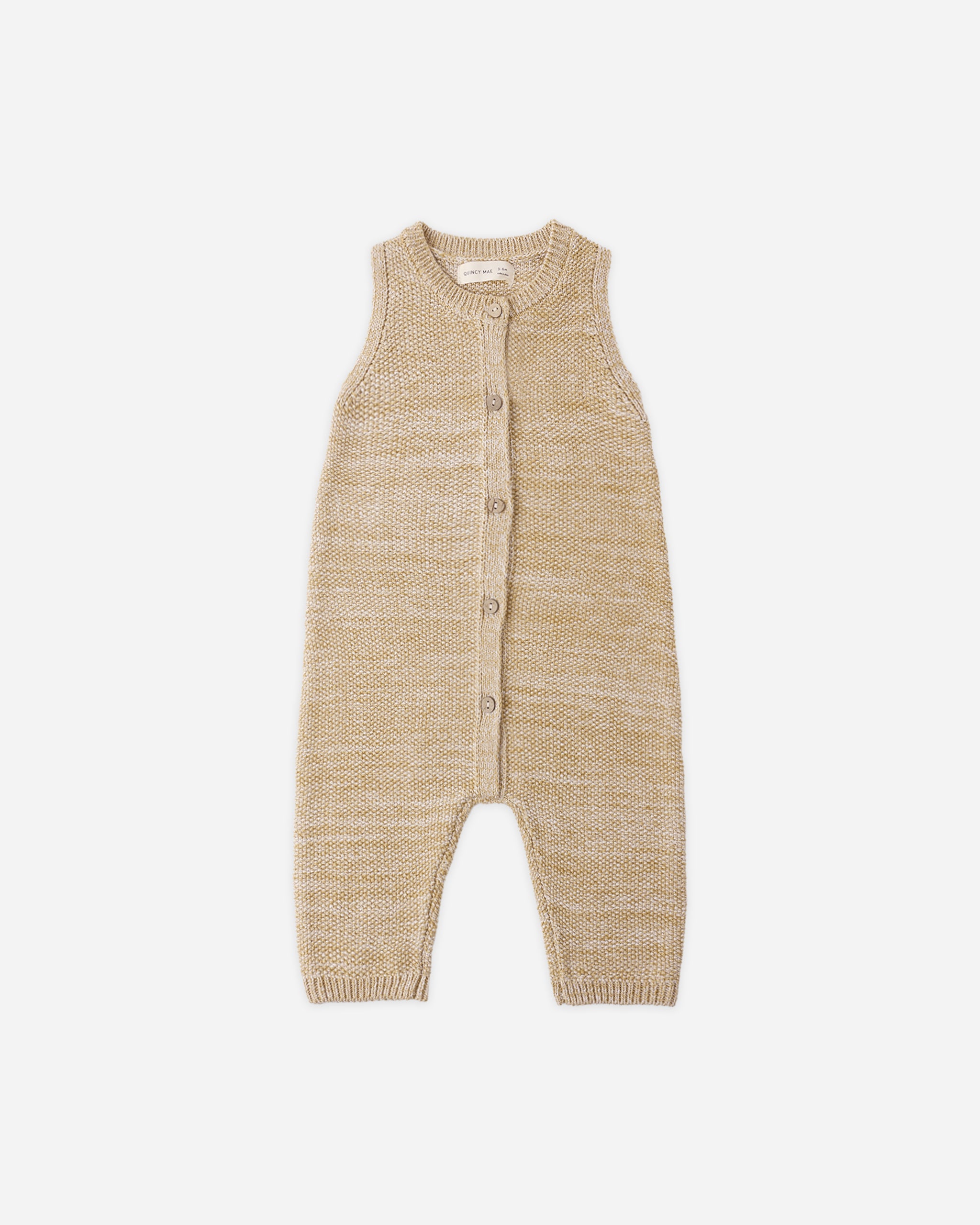 Quincy Mae Knit Jumpsuit - Heathered Honey