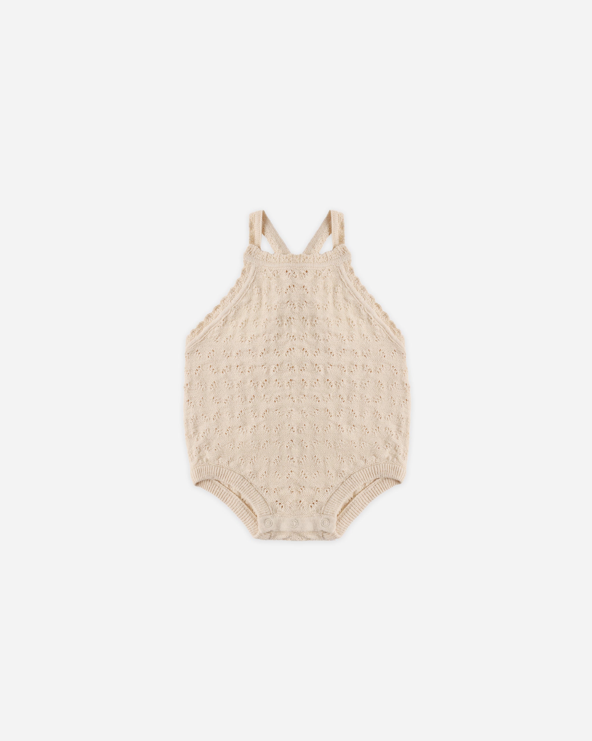Quincy Mae Annie Knit Romper - Ecru