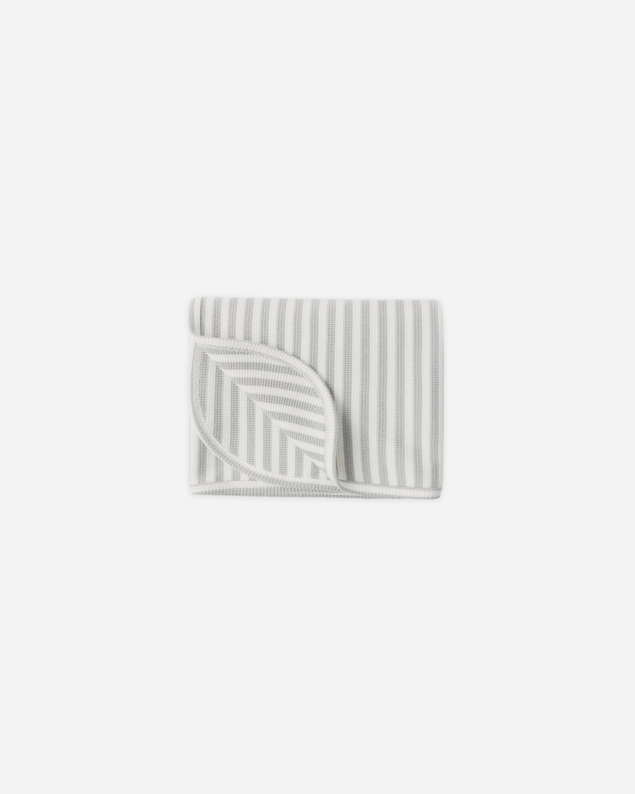 Quincy Mae Waffle Baby Blanket - Sage Stripe