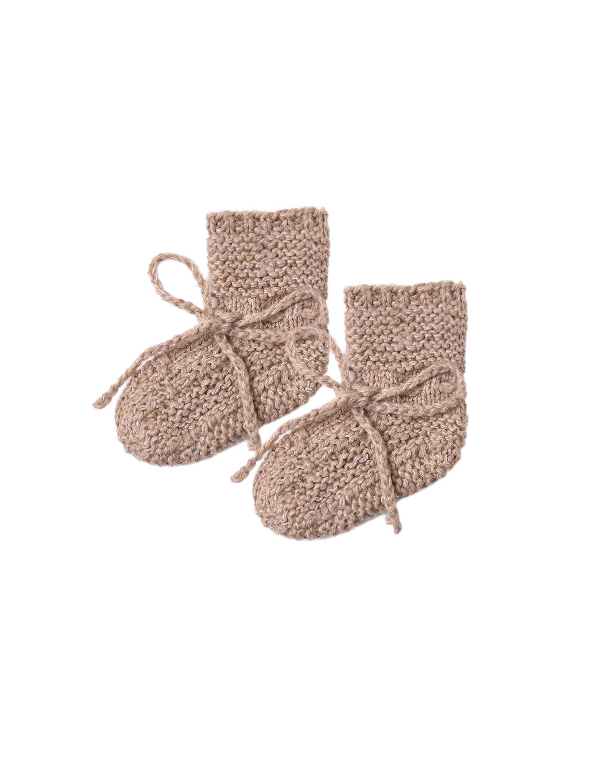 Quincy Mae Knit Booties - Heathered Almond