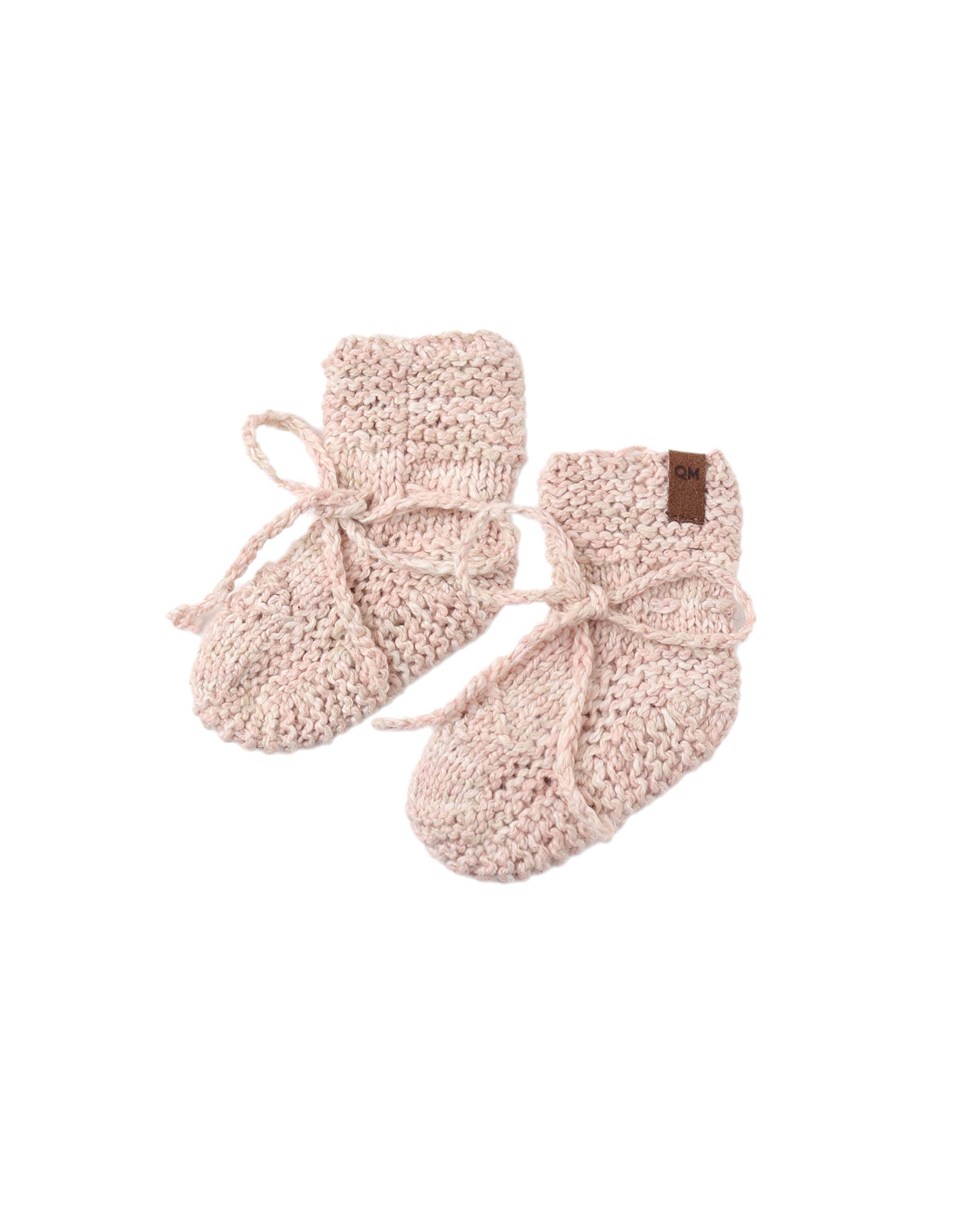 Quincy Mae Knit Booties - Dusty Rose Speckle