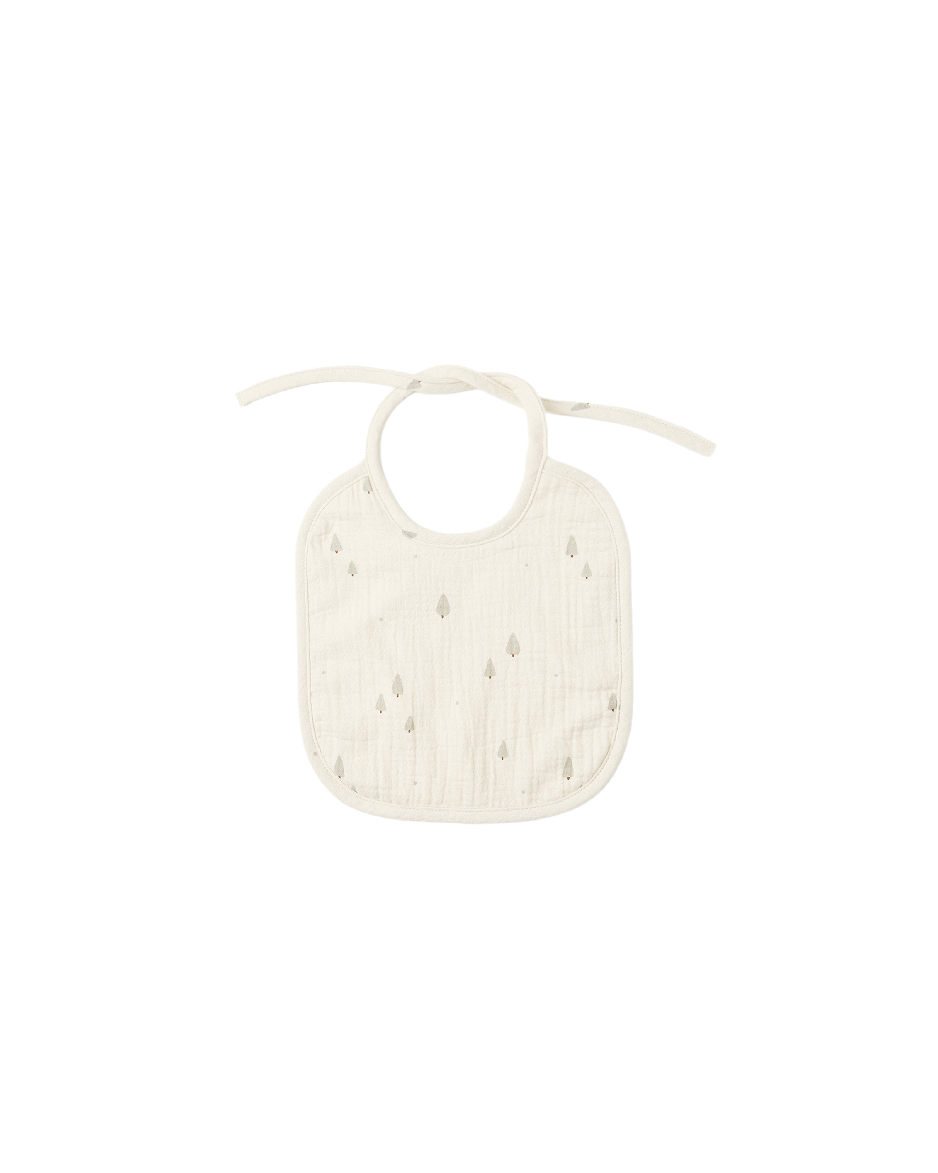 Quincy Mae Woven Tie Bib - Trees