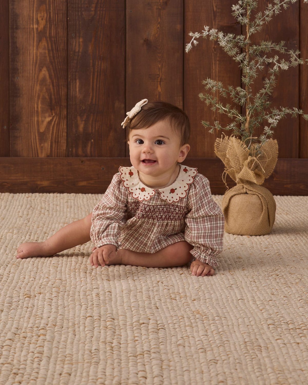 Quincy Mae Callie Romper - Christmas Plaid