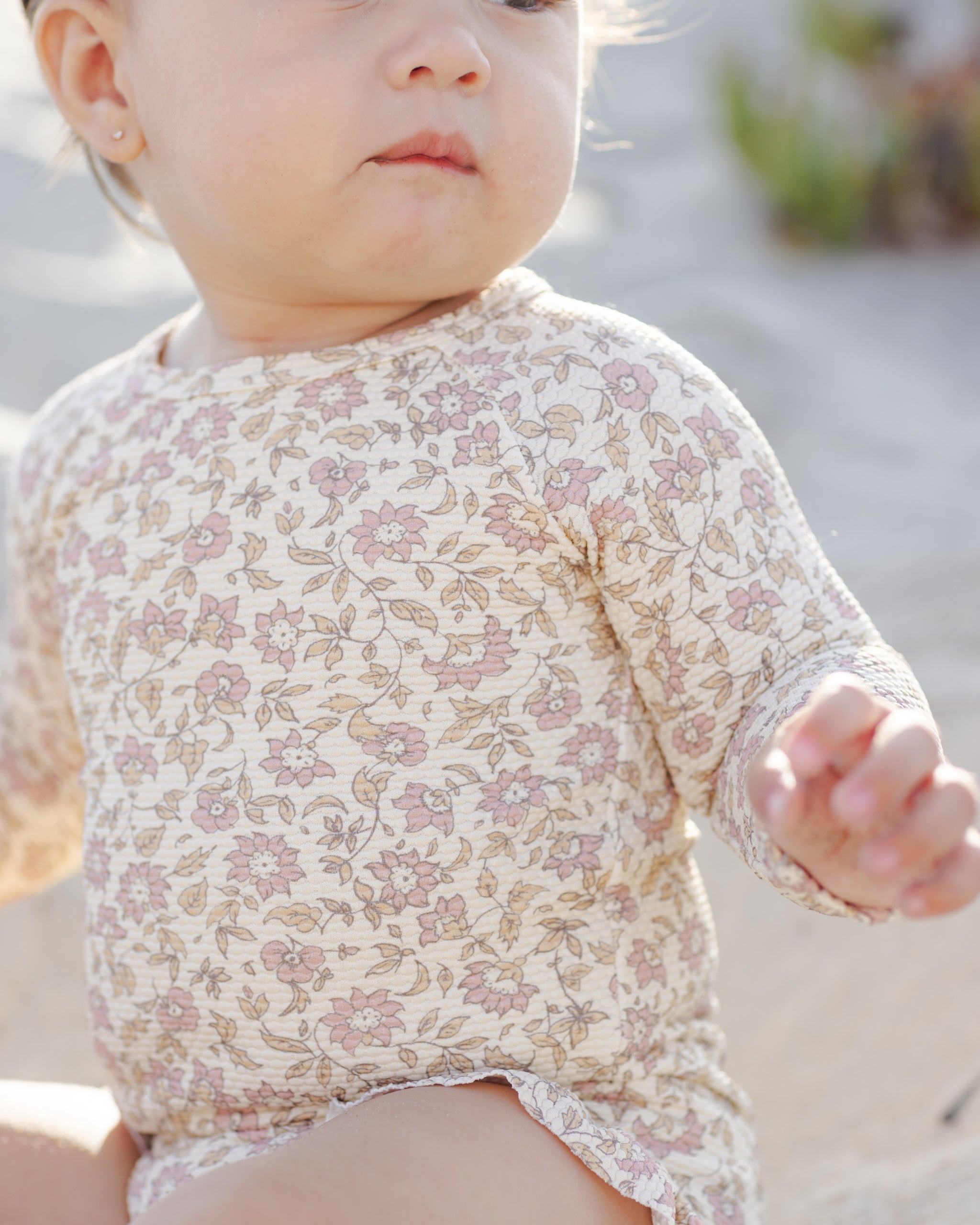 Quincy Mae Olivia Rashguard One-Piece - Dahlia