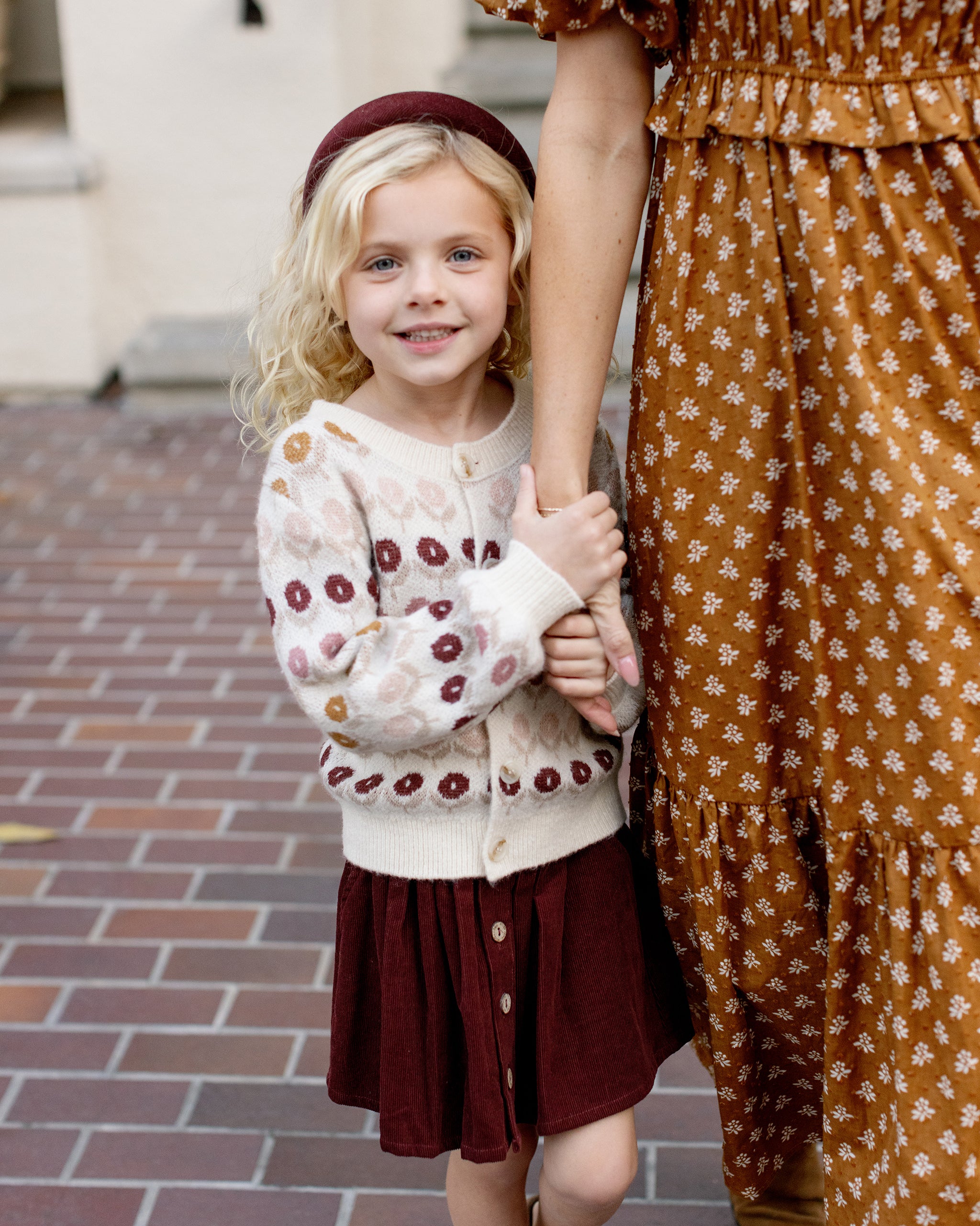 Rylee + Cru Button Front Mini Skirt - Burgundy