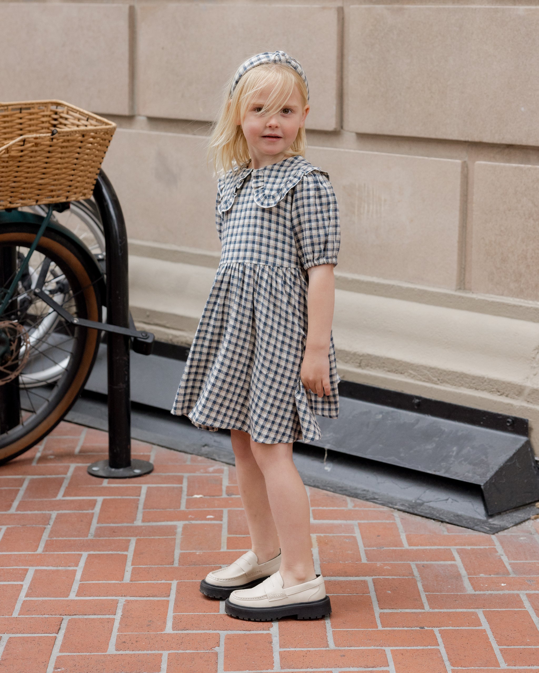 Rylee + Cru Camille Dress - Navy Check