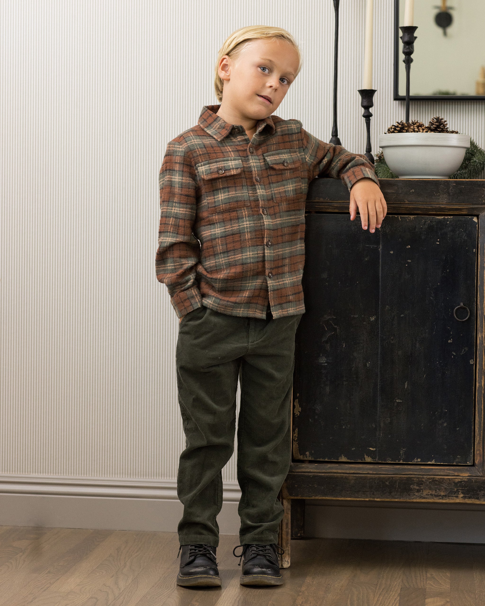 Rylee + Cru Pocketed Flannel Shirt - Holiday Plaid
