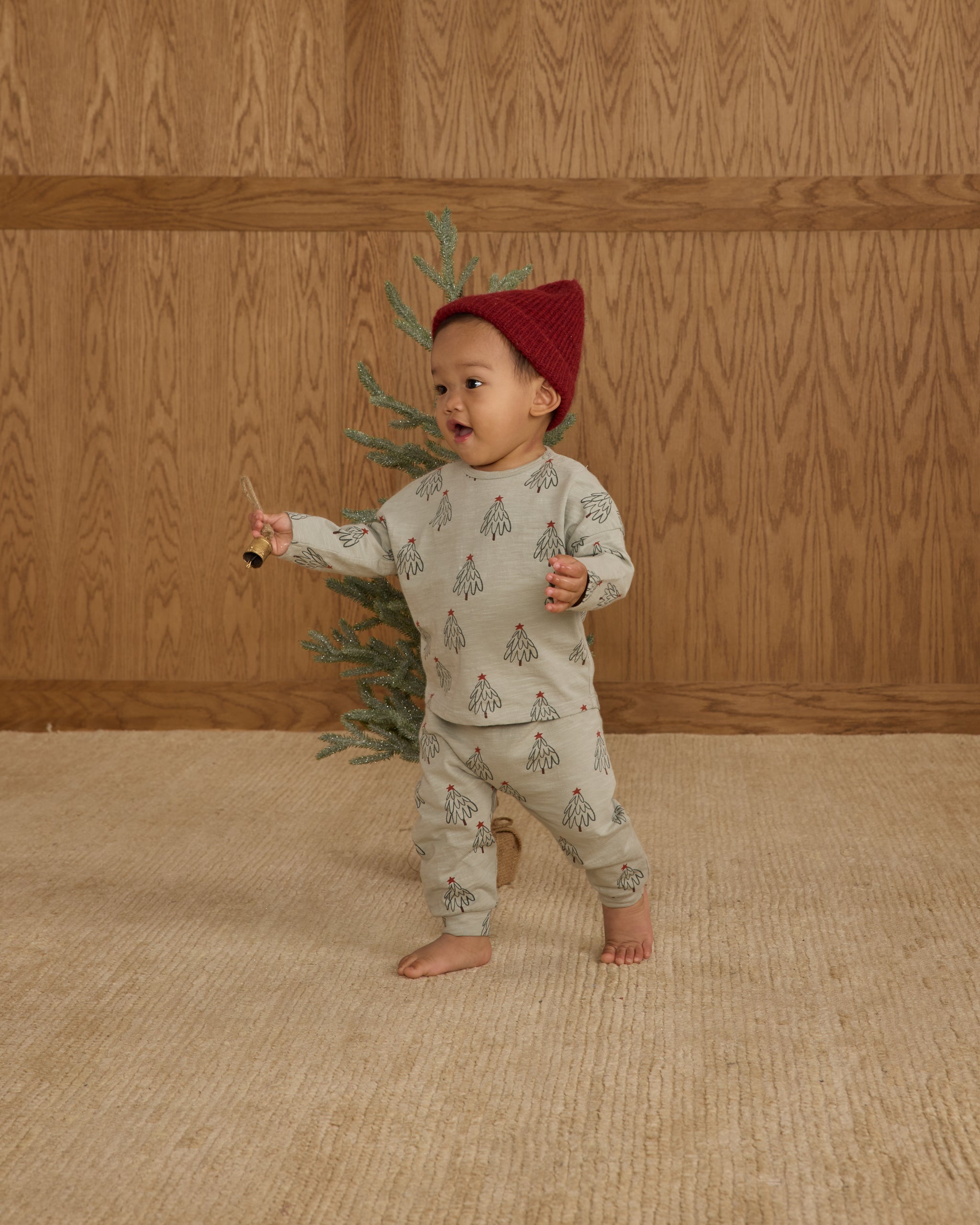 Rylee + Cru Long Sleeve Tee + Pant Set - Trees