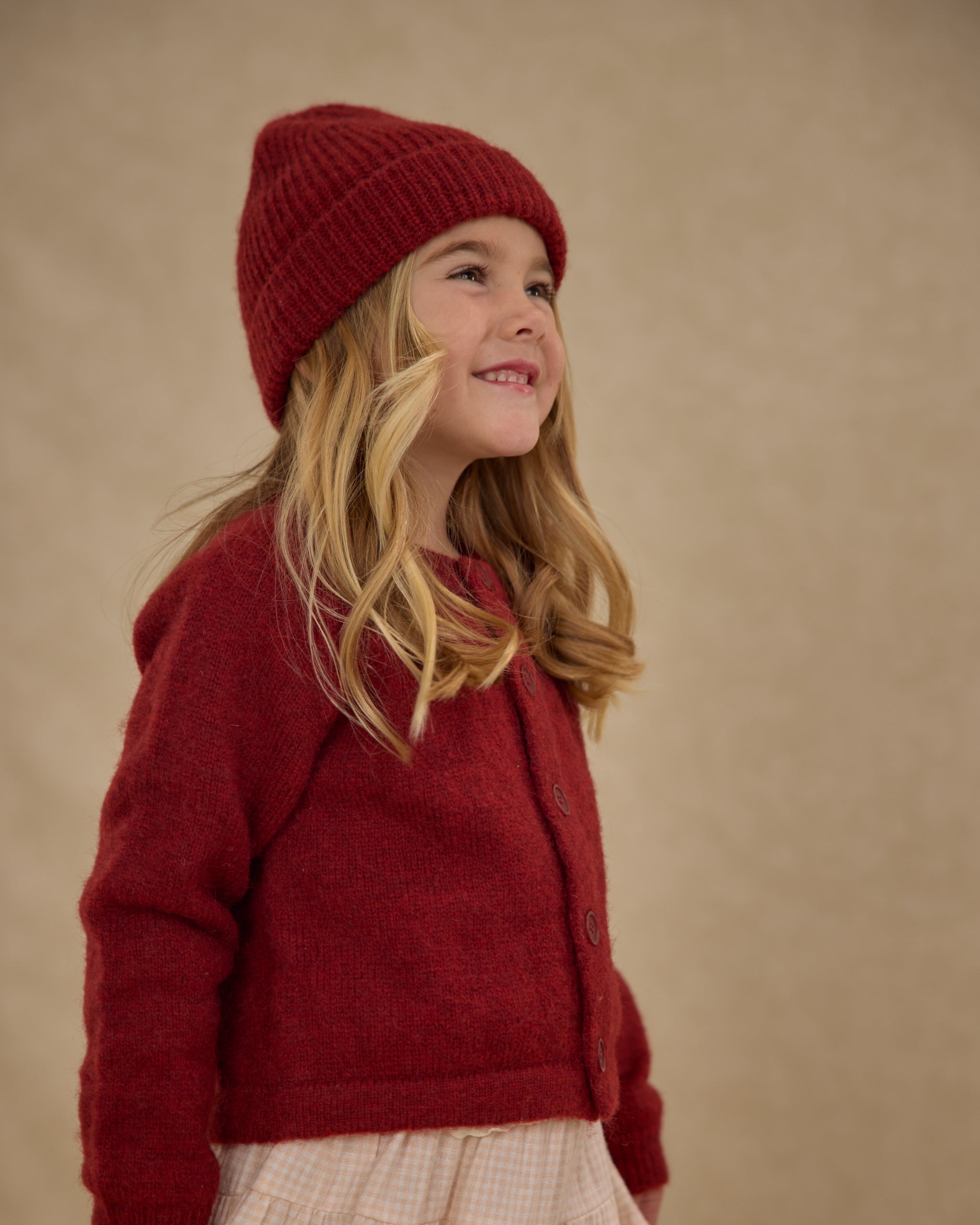 Rylee + Cru Fuzzy Cardigan - Ruby