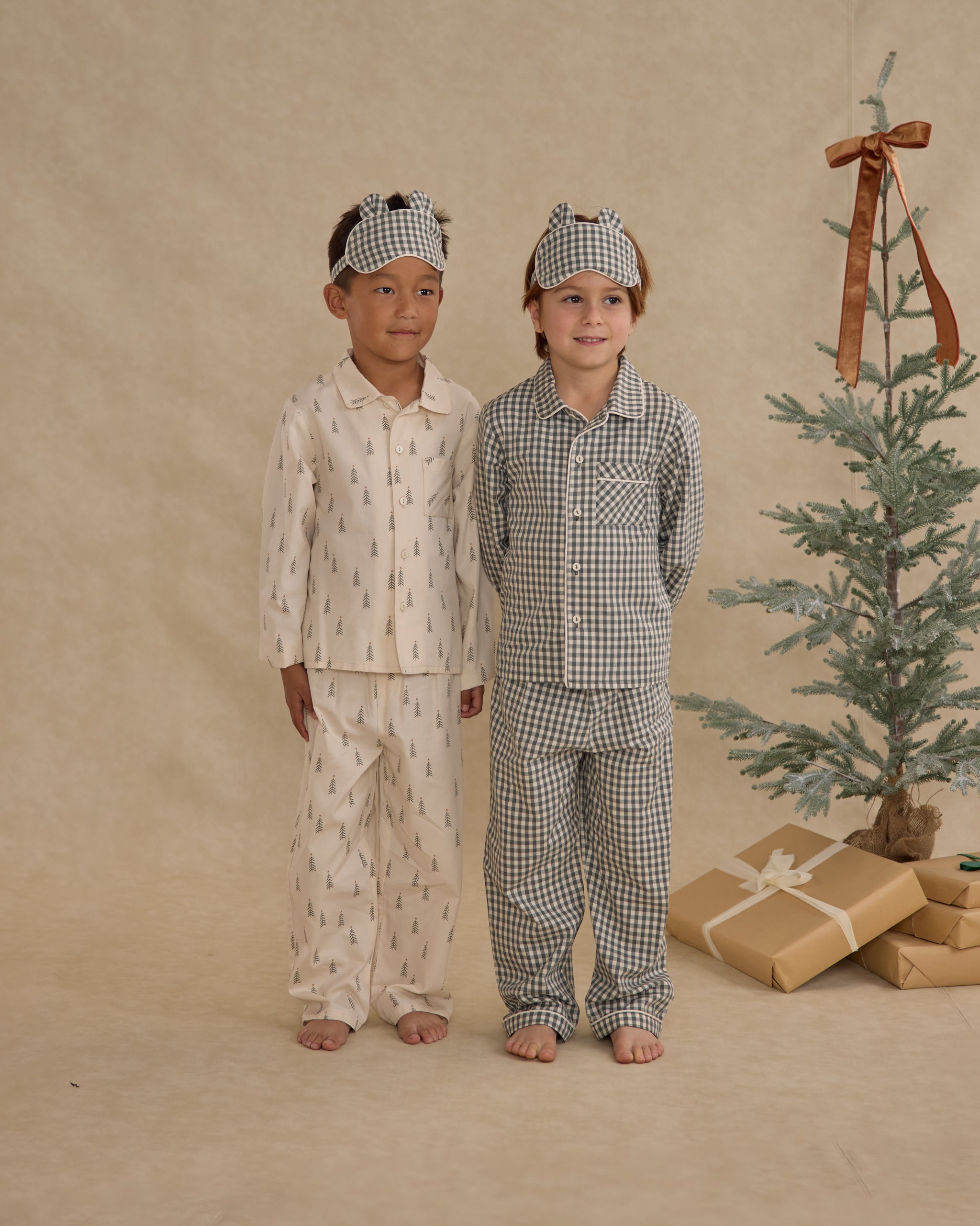 Rylee + Cru Sleep Mask - Evergreen Gingham