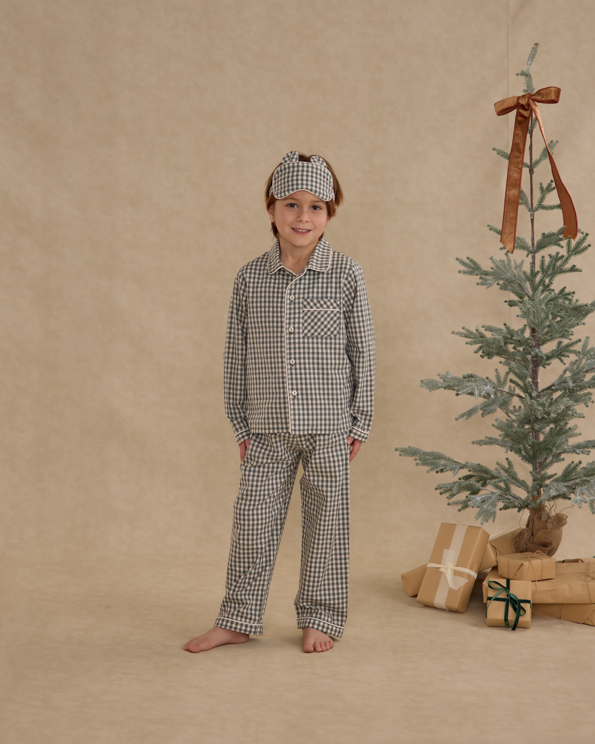 Rylee + Cru Long Sleeve Pajamas - Evergreen Gingham