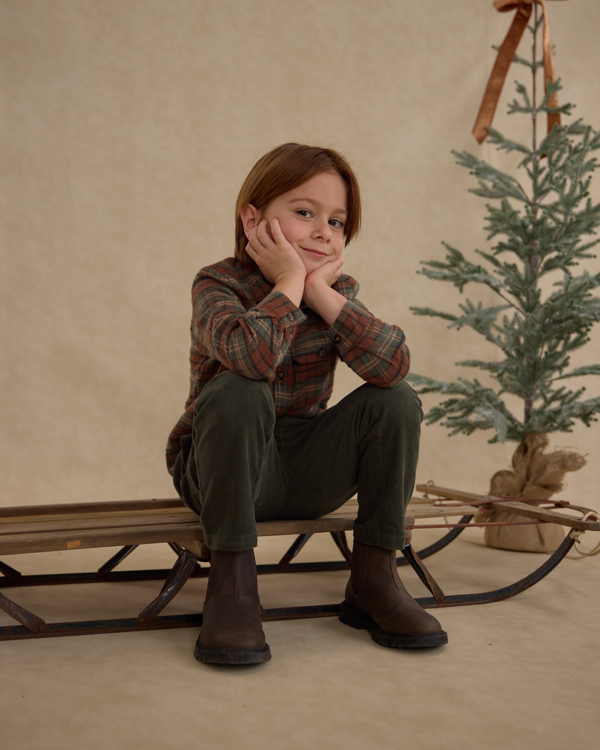 Rylee + Cru Pocketed Flannel Shirt - Holiday Plaid