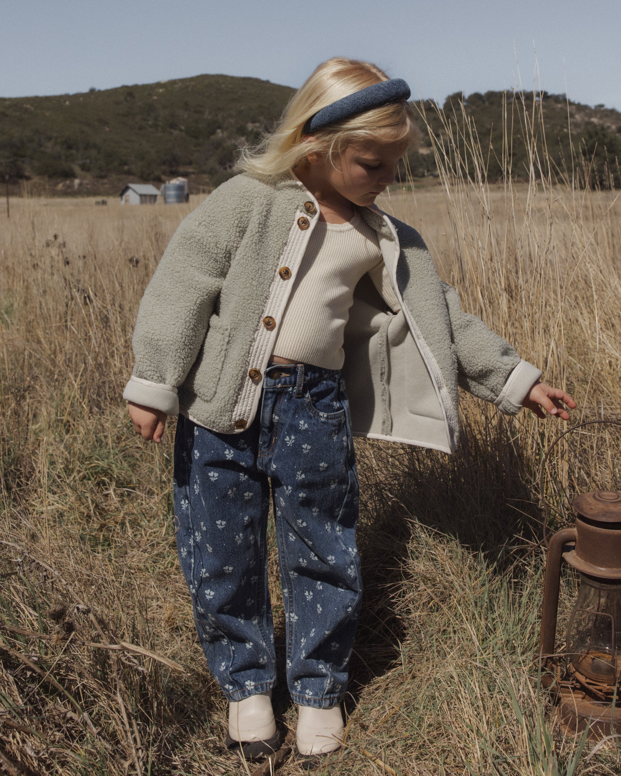 Rylee + Cru Barrel Pant - Heart Ditsy