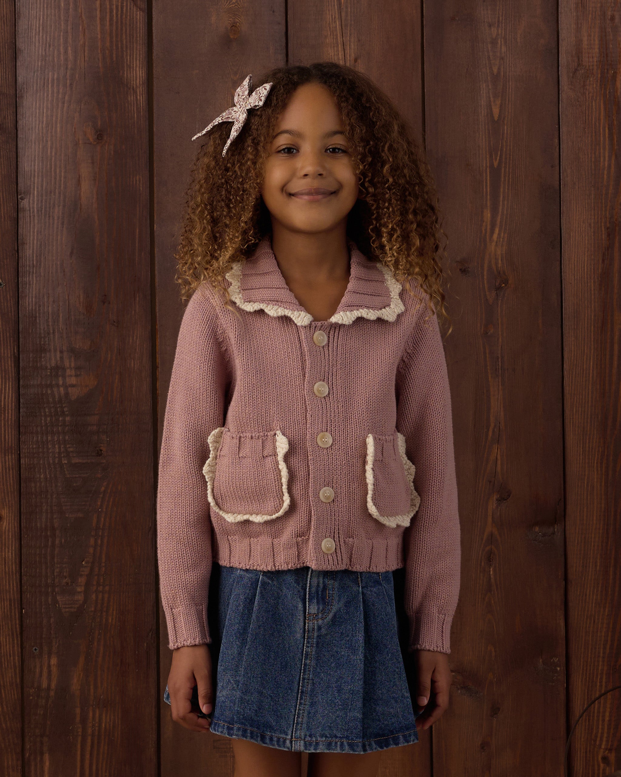 Rylee + Cru Pleated Denim Skirt - Indigo