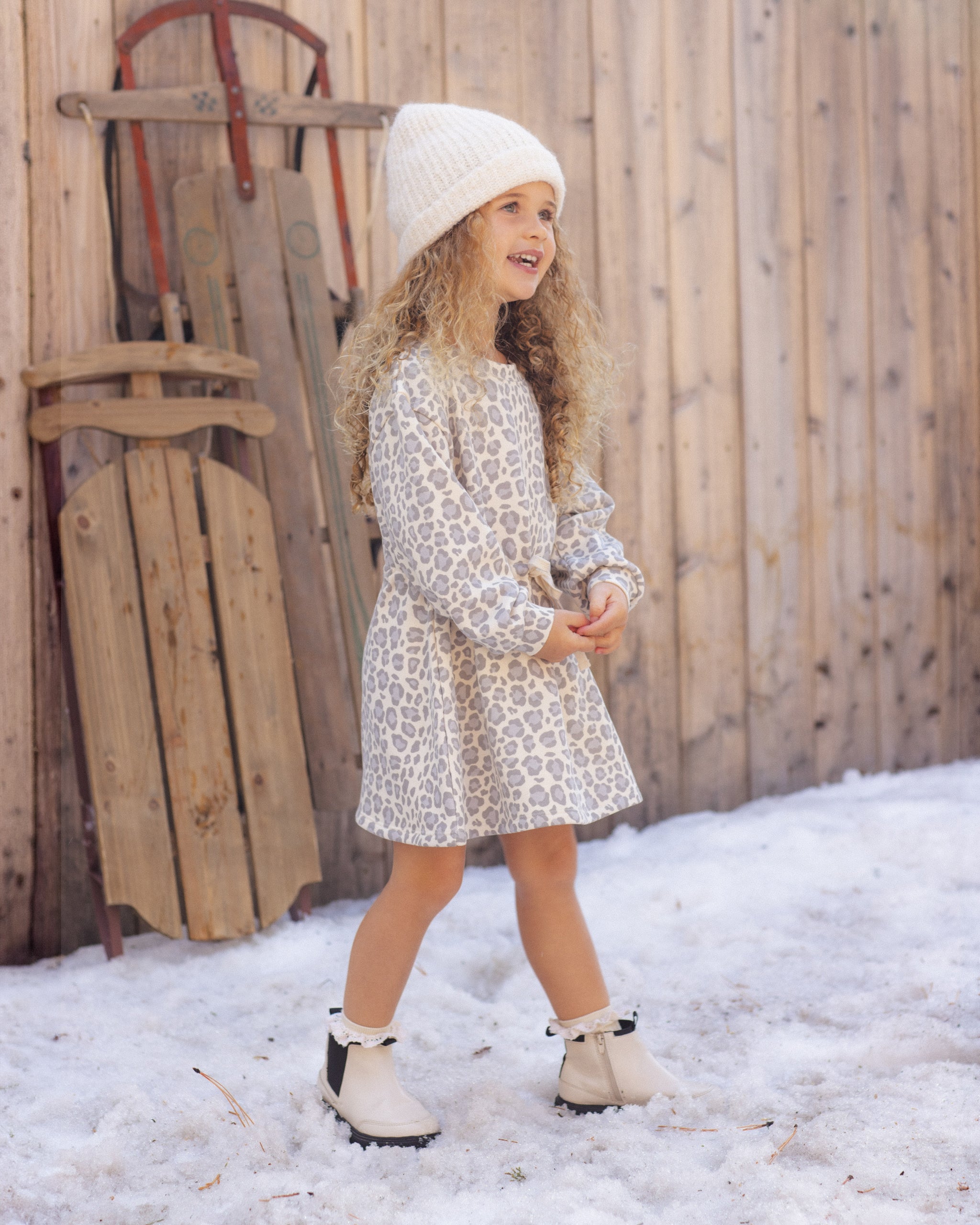 Rylee + Cru Tate Dress - Blue Leopard