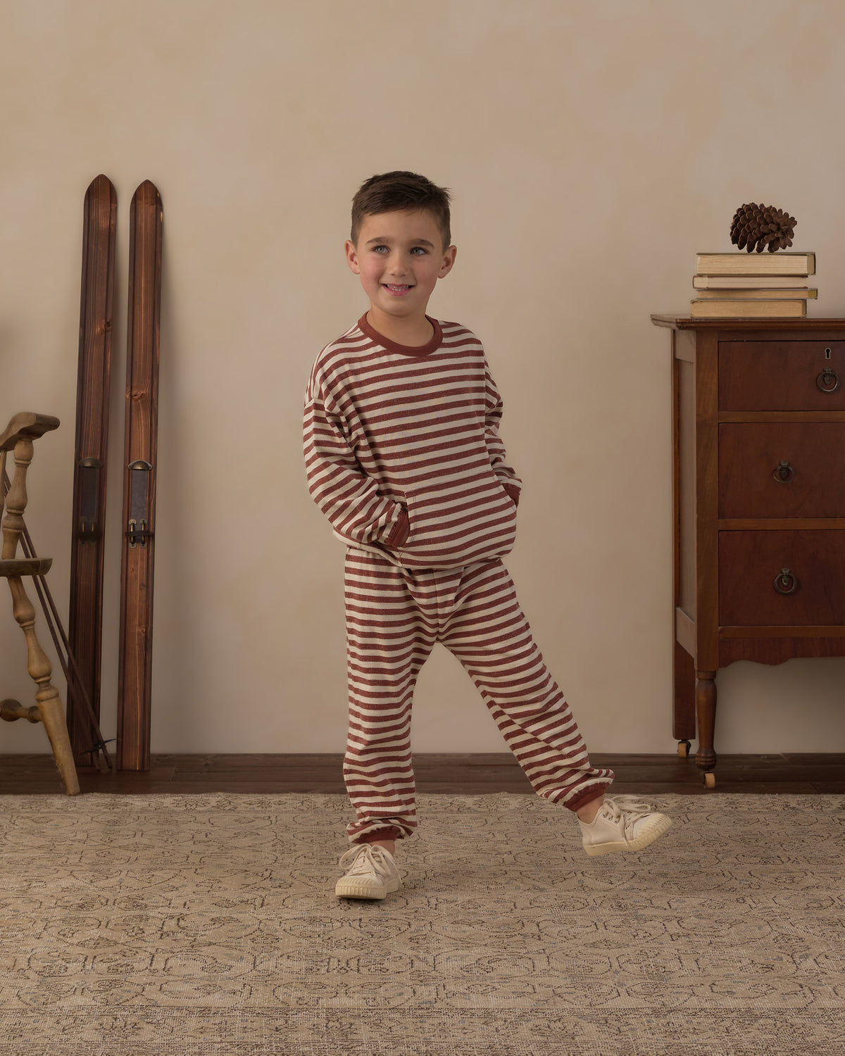 Rylee + Cru Relaxed Set - Brick Stripe