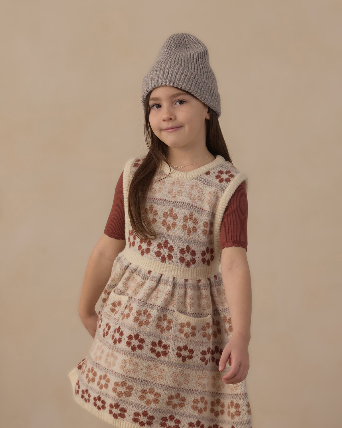 Rylee + Cru Violette Sweater Dress - Flower Fair Isle