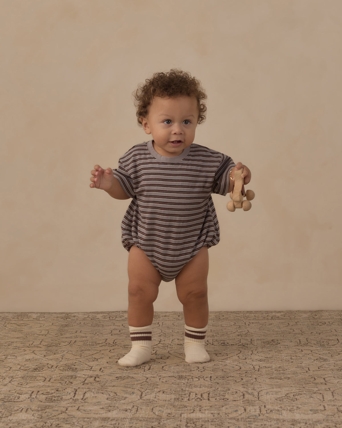 Rylee + Cru Relaxed Bubble Romper - Vintage Stripe