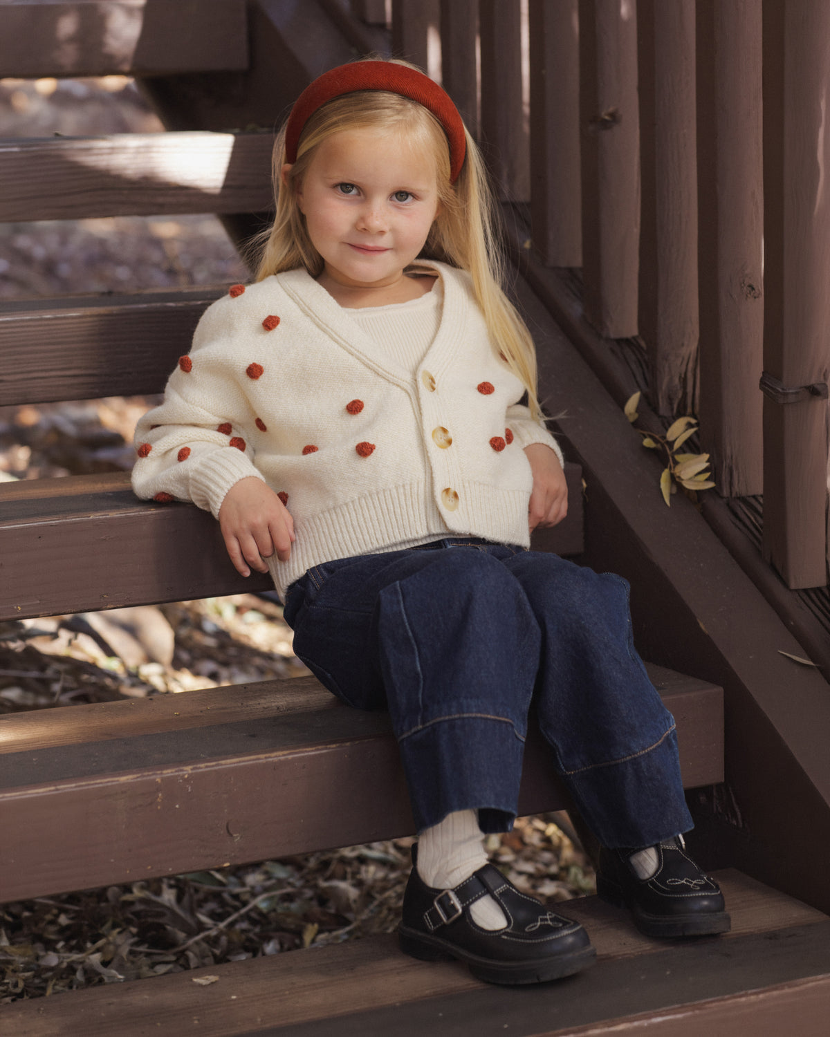 Rylee + Cru Boxy Crop Cardigan - Ruby Bobble