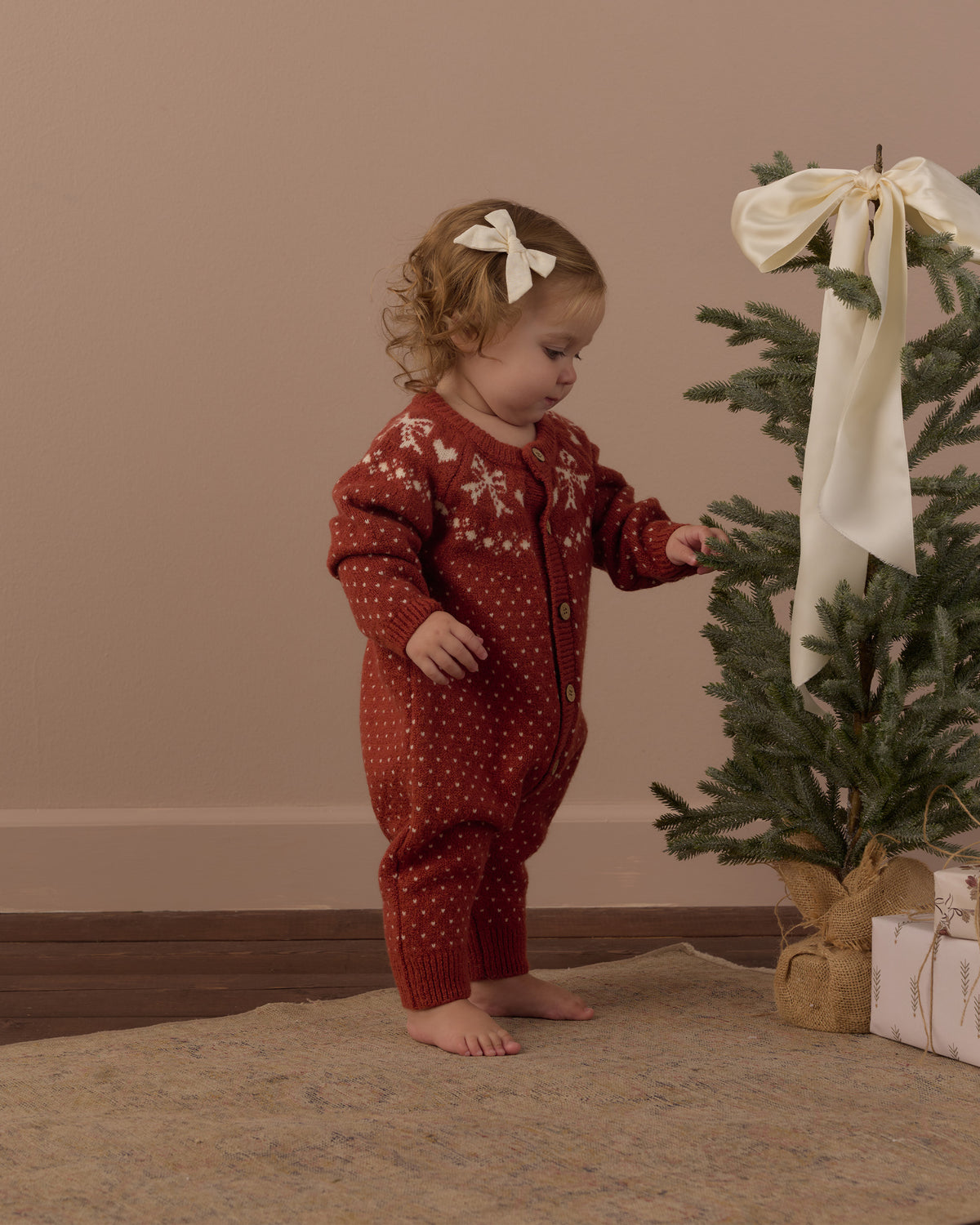Rylee + Cru Fair Isle Romper - Ruby