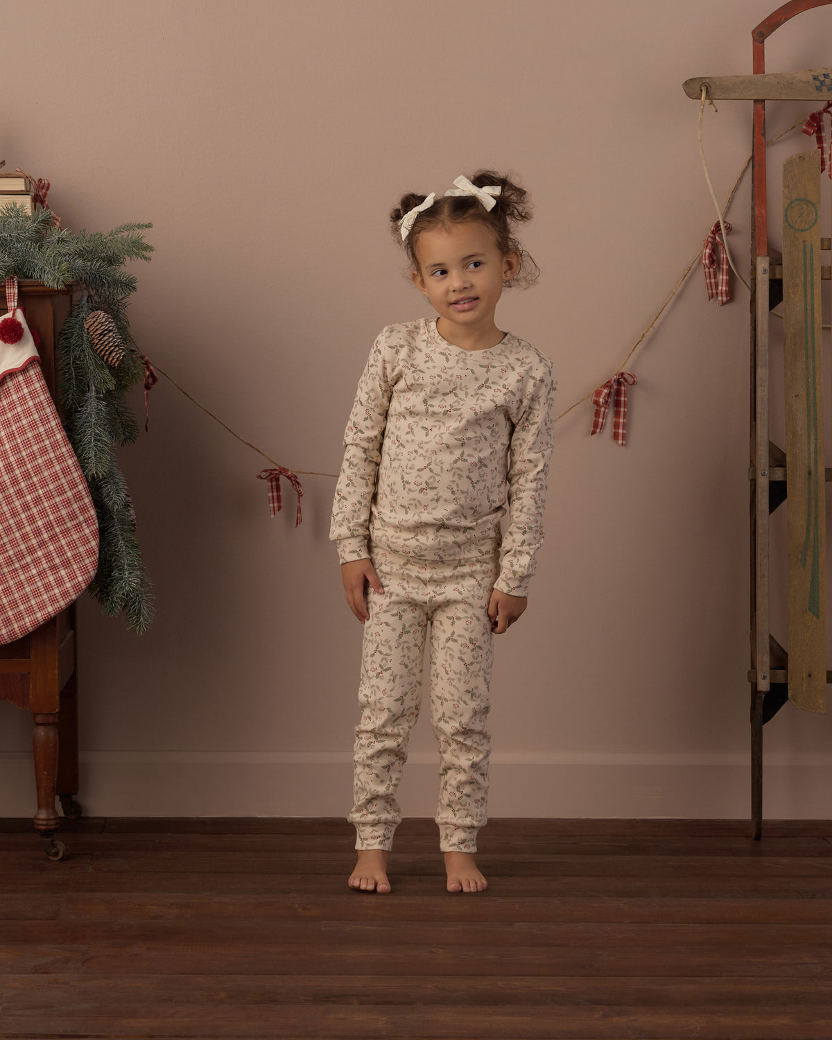 Rylee + Cru Organic Long Sleeve Pajamas Set - Holly Fleur