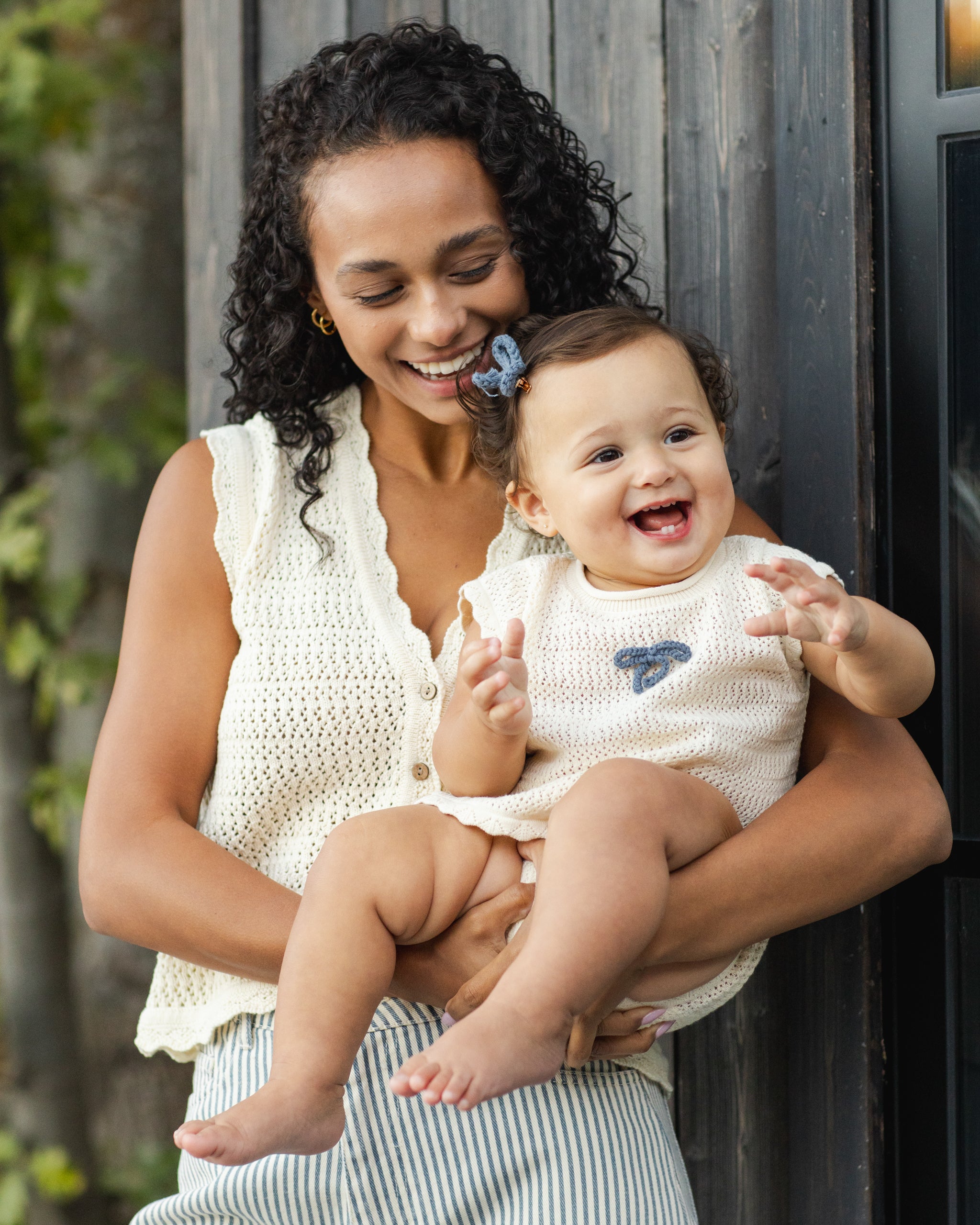 Rylee + Cru Scallop Knit Baby Set - Natural