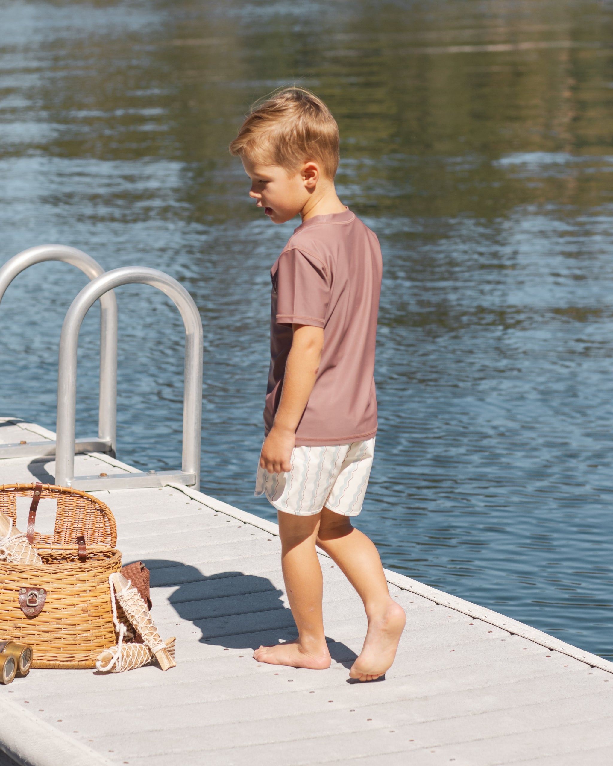 Rylee + Cru Swim Trunk - Wave Stripe