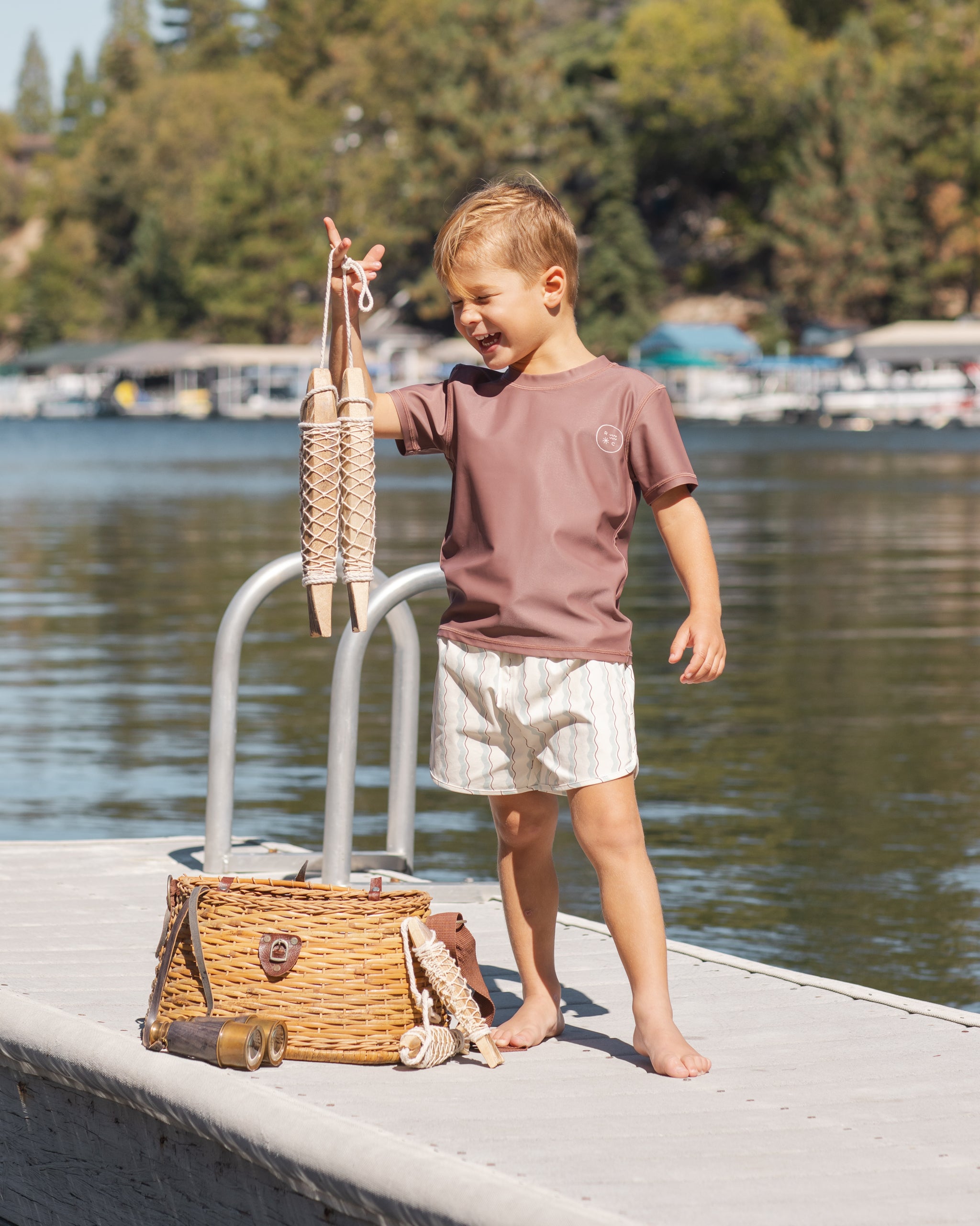 Rylee + Cru Swim Trunk - Wave Stripe